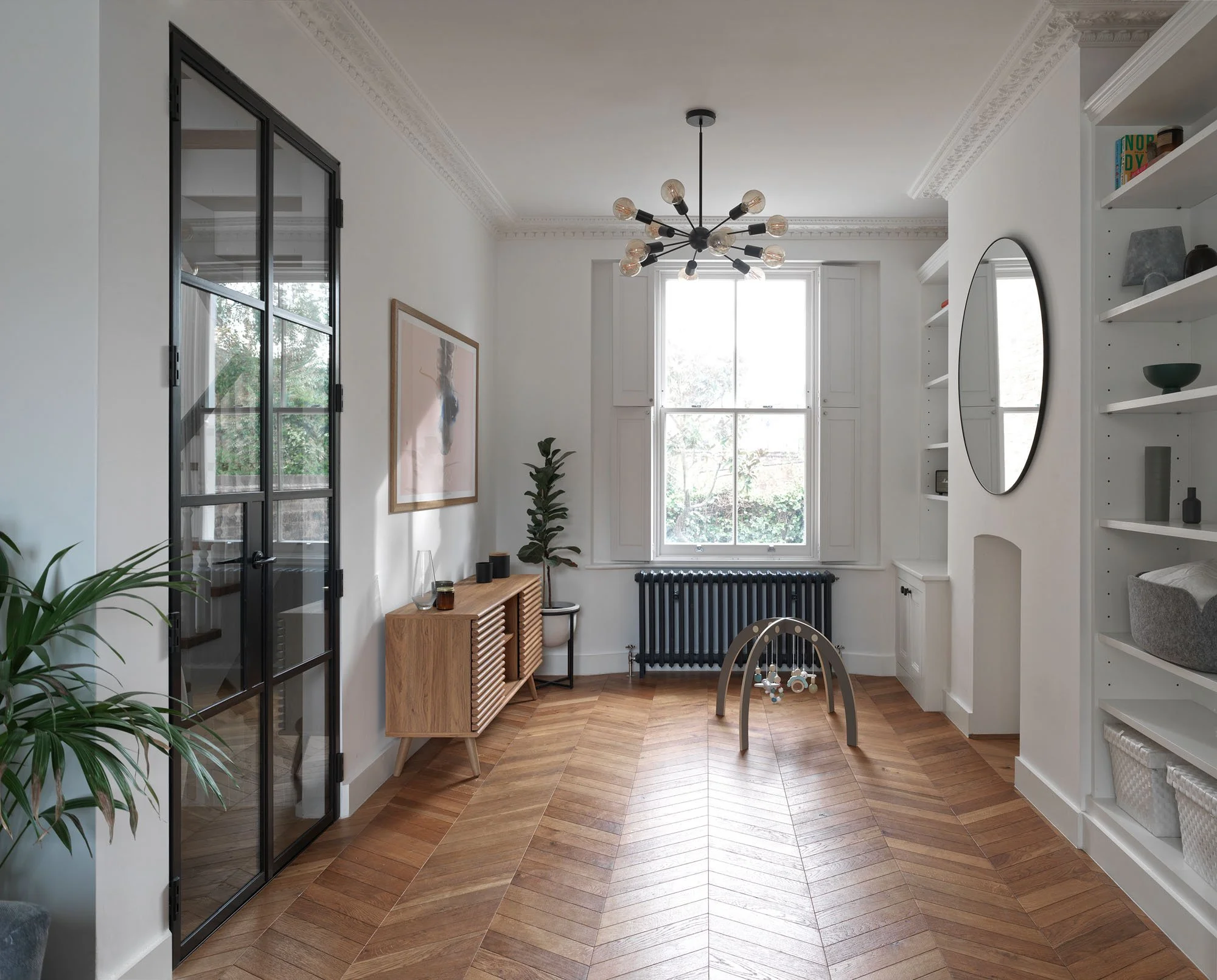 Refurbished Victorian home on Prebend Street in the Arlington Square Conservation Area, Islington — combining restored period details with modern insulation and abundant daylight.