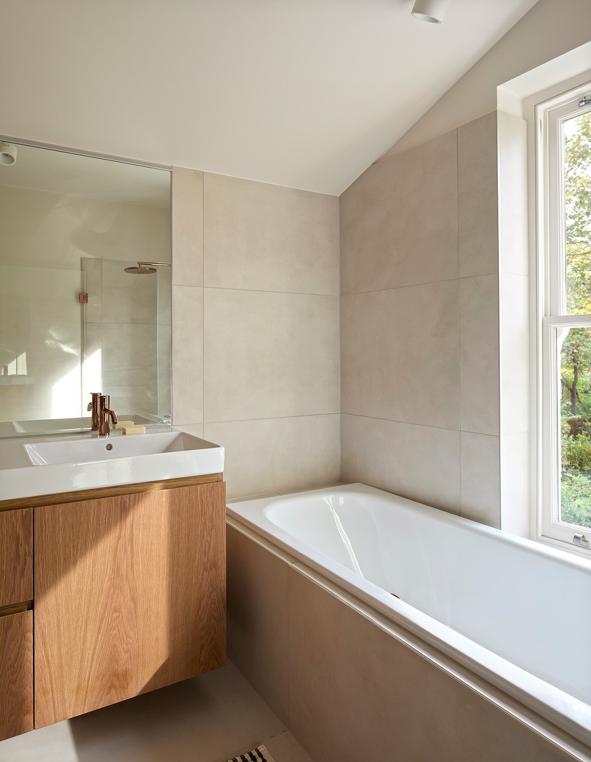 Finished bathroom in a Lower Clapton Victorian terrace after insulation and retrofit improvements