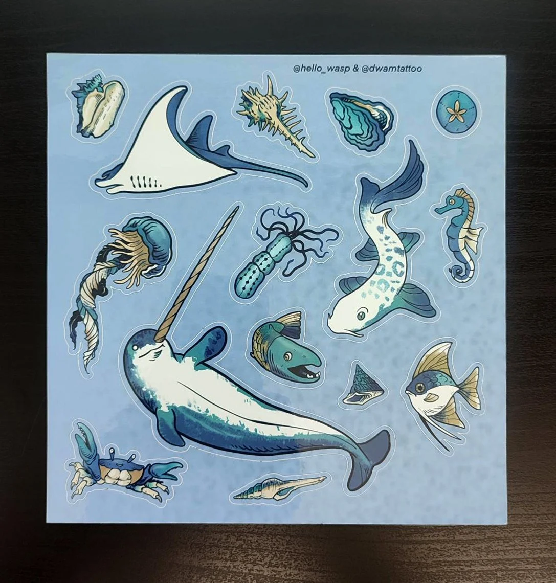 Sea Wonders sticker sheet