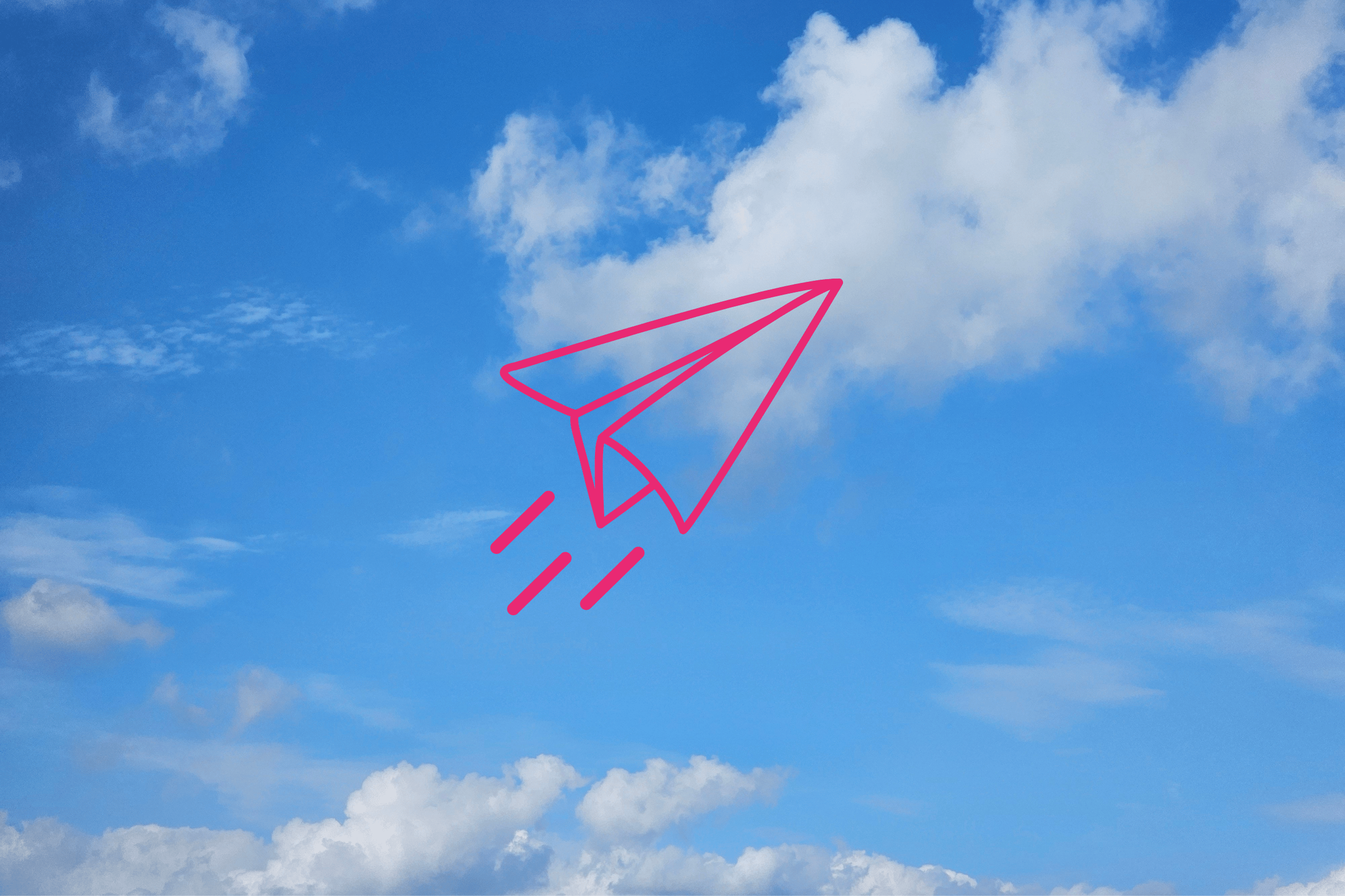 Photo of the sky with the agency's logo on it