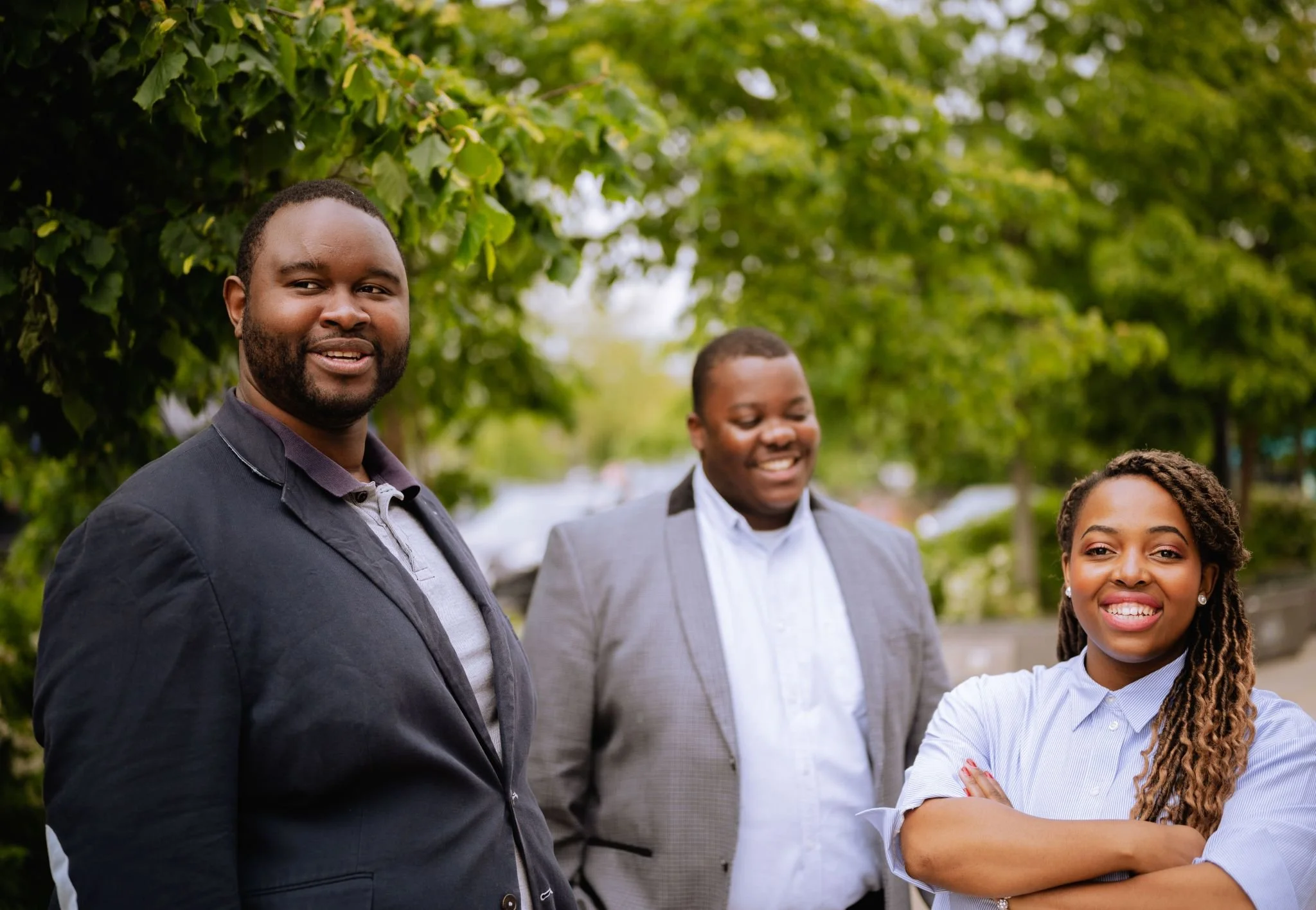 Tafadzwa (Left), with his team, getting ready to pitch their enterprise start-up Hande as finalists at the Santander X Entrepreneurship Awards  
