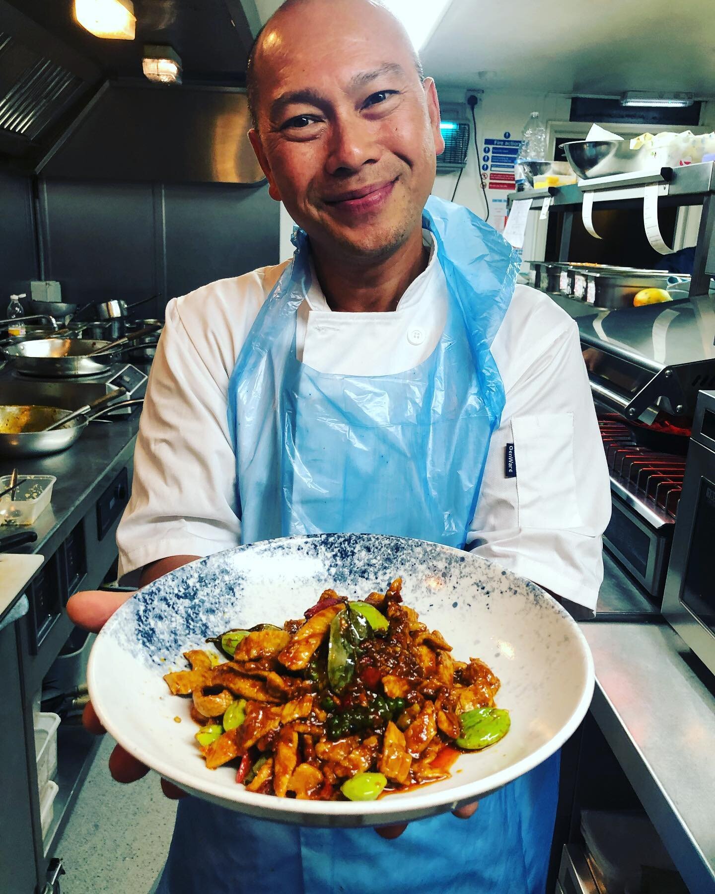 Pad Sator, stir fried stinky beans and pork with homemade red curry paste. So  good.