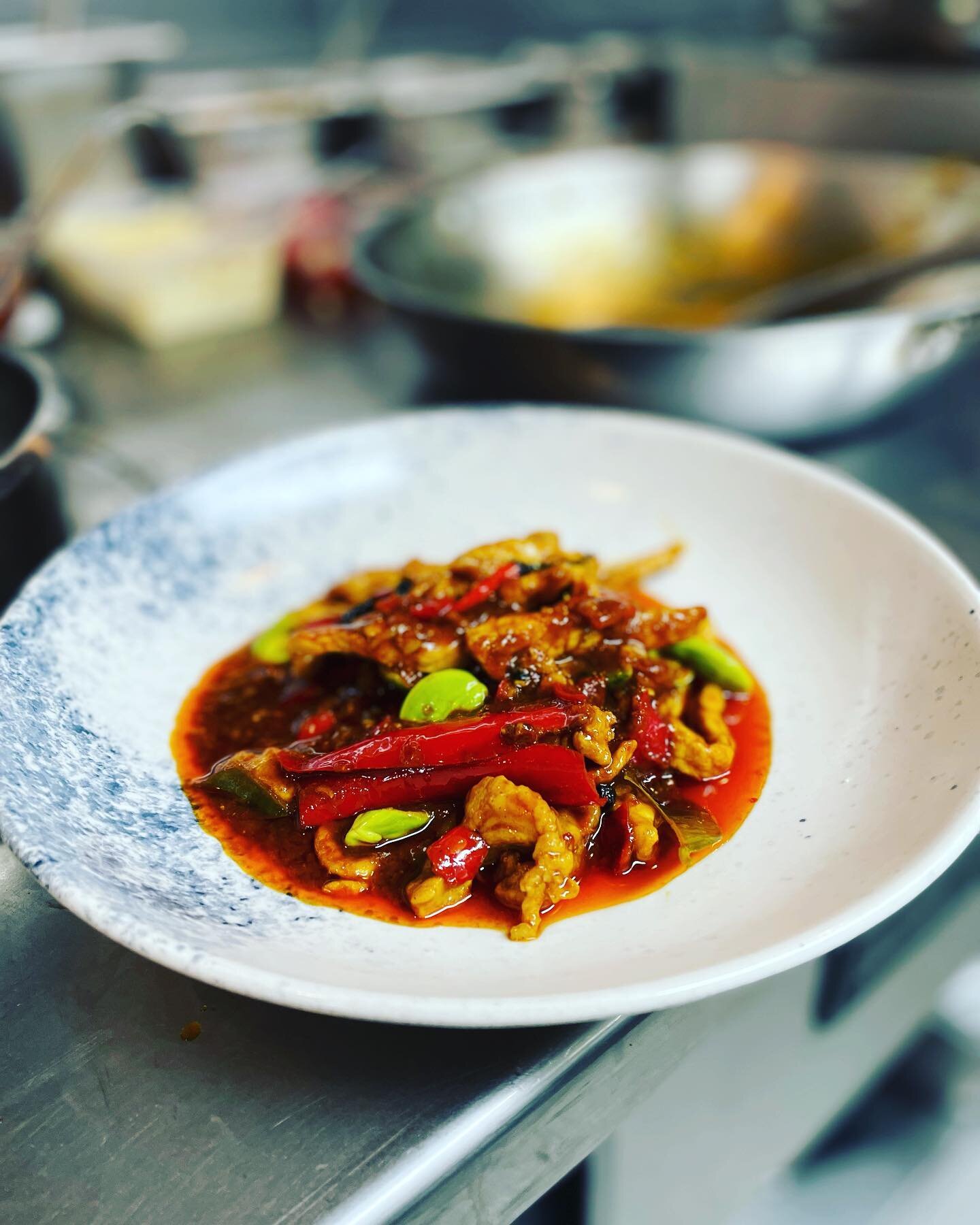 Pad Sa Tor Keaung Gang, another amazing unknown dish from southern Thailand. Stir fried sticky bean with our home made southern Thai red curry paste, full of punch. Must try.