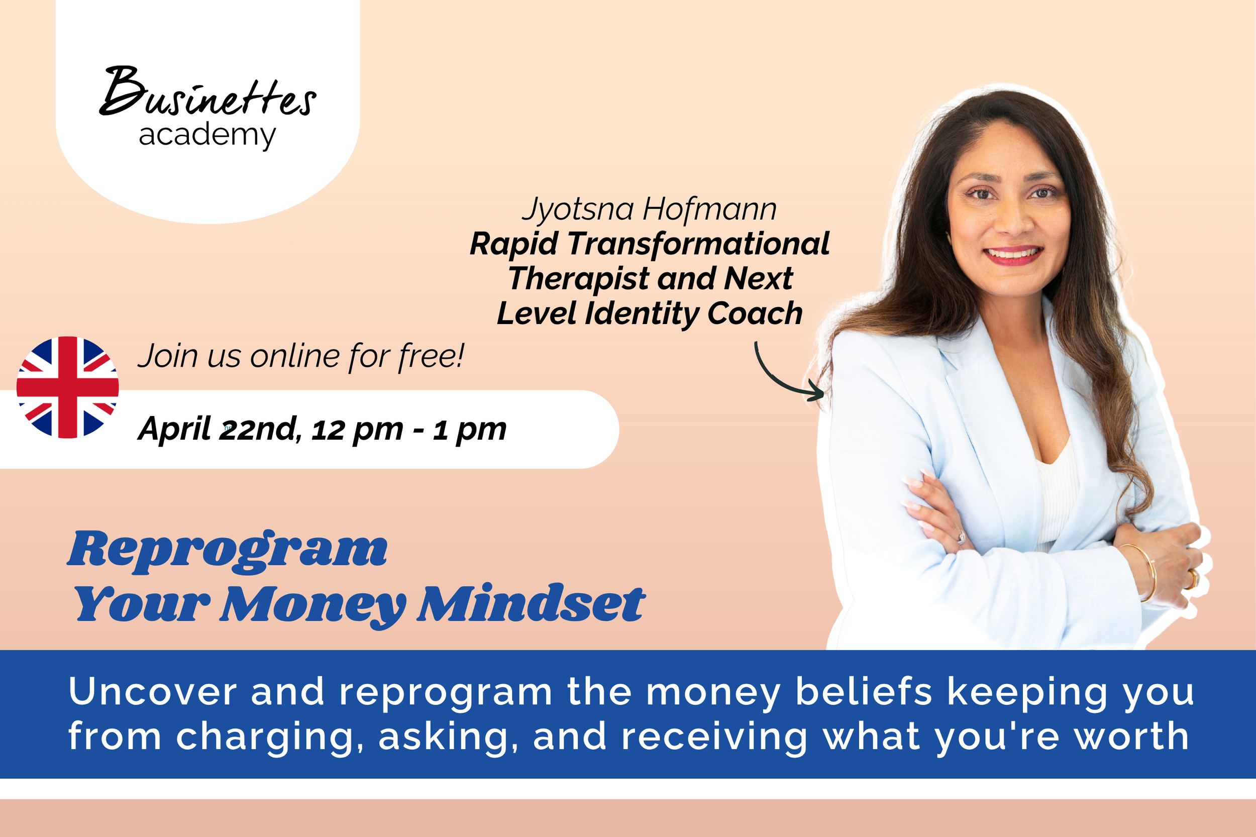 Reprogram your money mindset online workshop poster