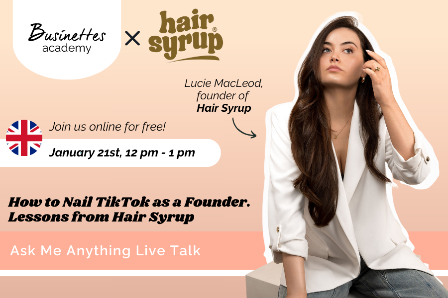 How Lucie Macleod built Hair Syrup after a very public no - Live Talk with Lucie Macleod, founder of  Hair Syrup
