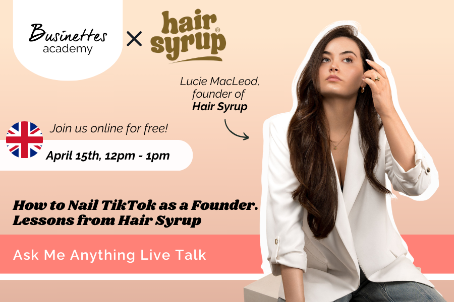 How Lucie Macleod built Hair Syrup after a very public no - Live Talk with Lucie Macleod, founder of  Hair Syrup
