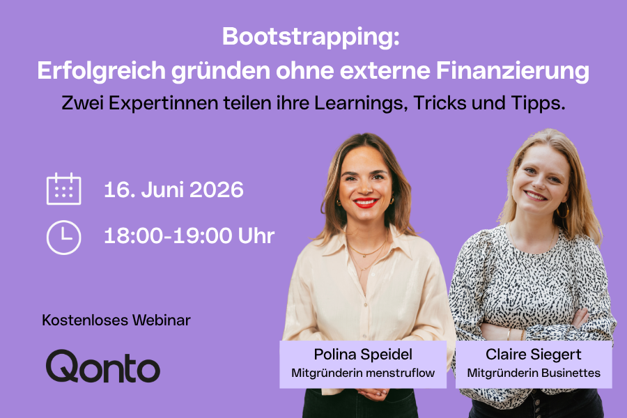 Bootstrapping Q&A mit Claire Siegert und Polina Speidel - powered by Qonto