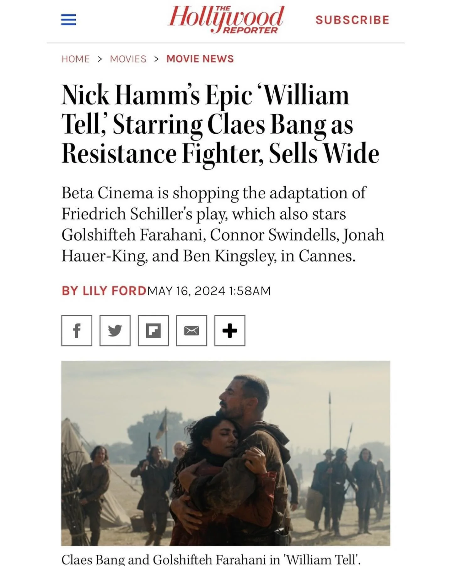 We can&rsquo;t wait for you to see this! 🏹 

@hollywoodreporter #williamtell