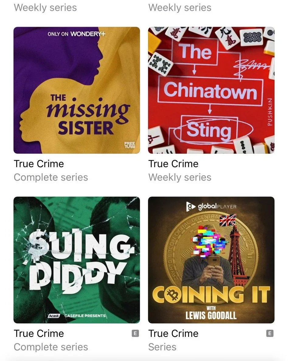 Not one, but TWO of our shows are in the Top 10 True Crime podcasts right now! A proud moment for Free Turn ✨

Binge all episodes of 'The Missing Sister' on Wondery+, and find 'Coining It' on Global Player, or anywhere you get your podcasts 🎧

#True
