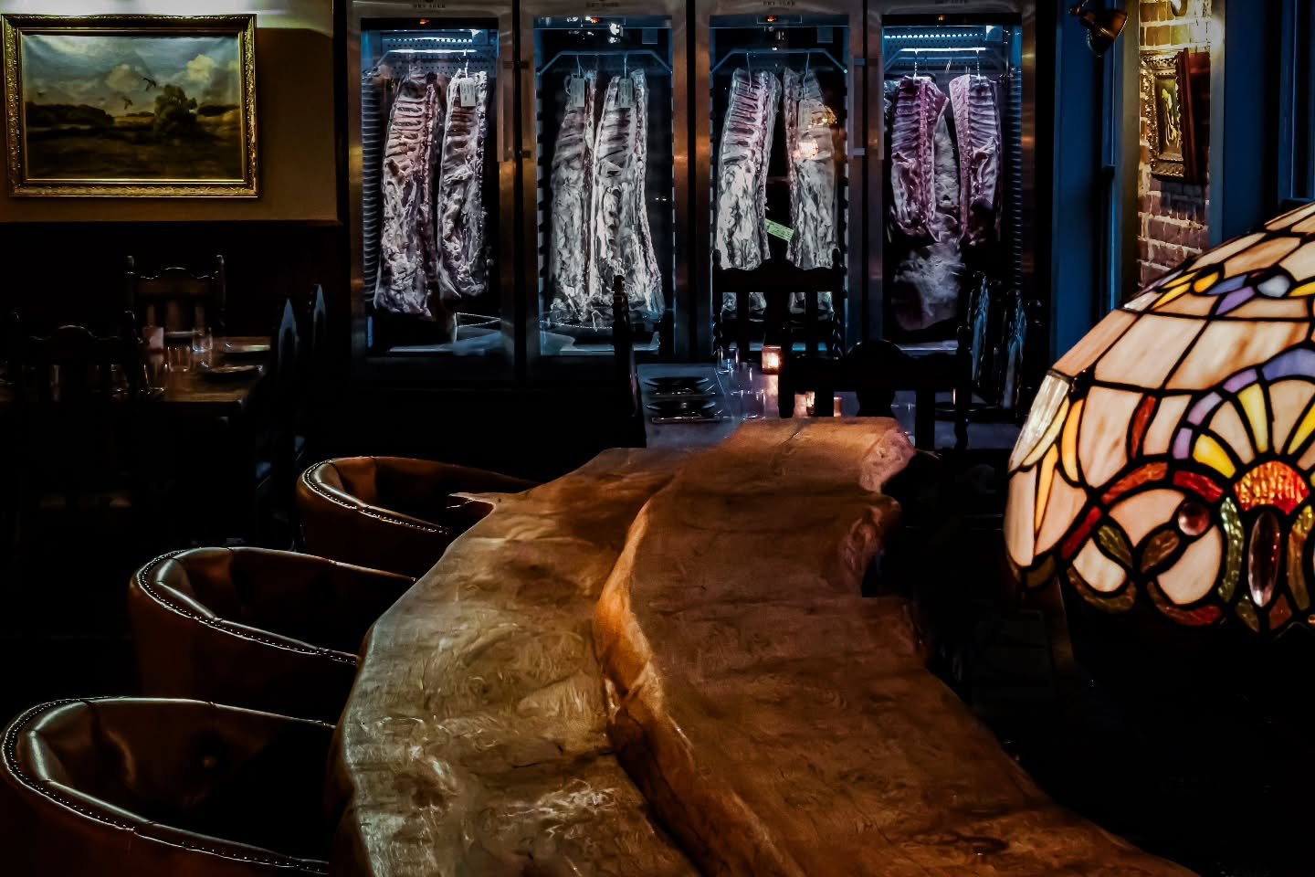 Our new room in all its glory!

Stunning new bar to enjoy a cocktail before you dine at your table, two new tables to accommodate parties of up to six, new artwork, toilet and of course, our dry-aging fridges taking centre stage.

To book a table in 