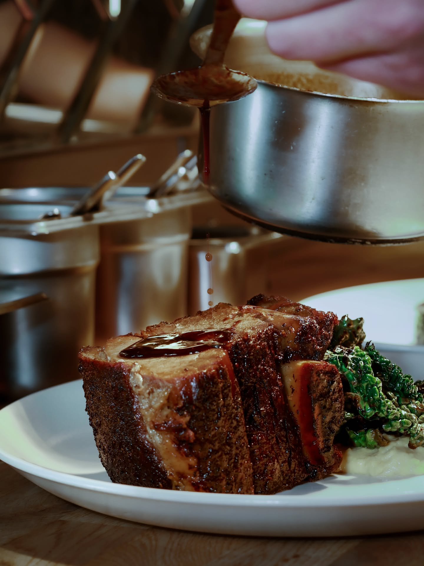 Short rib- creamed corn - cavolo nero - beef sauce.

One of the standout dishes from our @marchesiantinori wine evening last Thursday.

Keep an eye peeled next week as we will be revealing news of future wine events occurring in April and beyond.
.
.