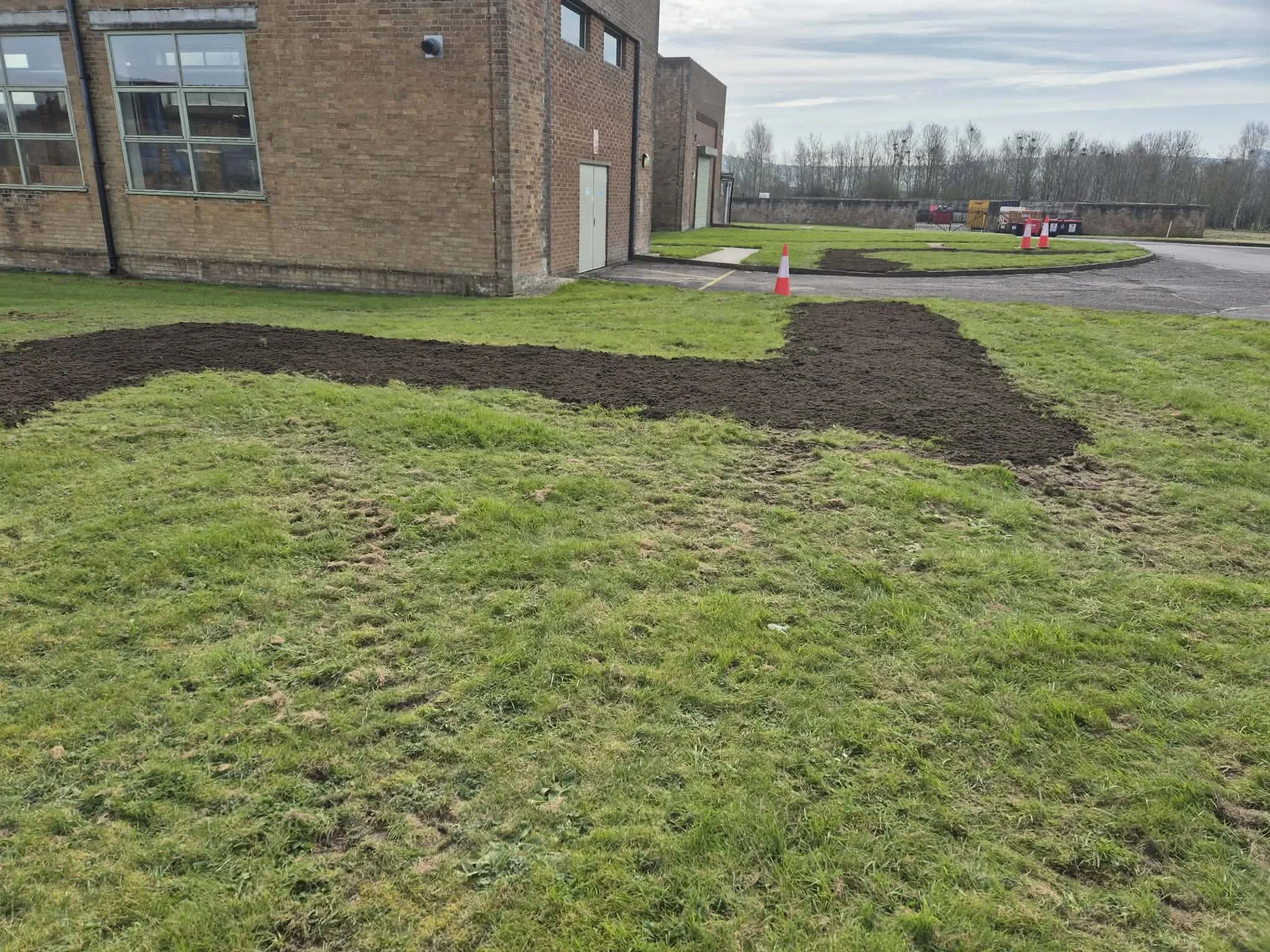 Old Concrete Ducts Backfilled with Type 1, Subsoil, Topsoil and Finished with Grass Seed