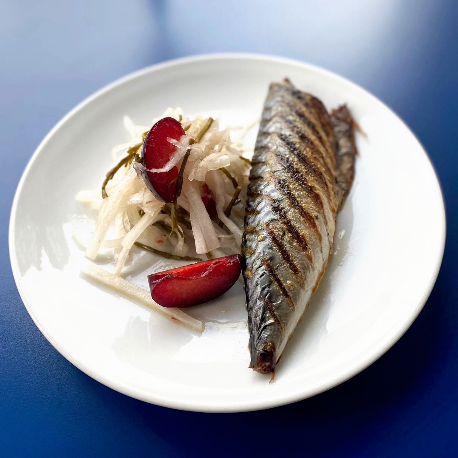 Mackerel with pickled plums 