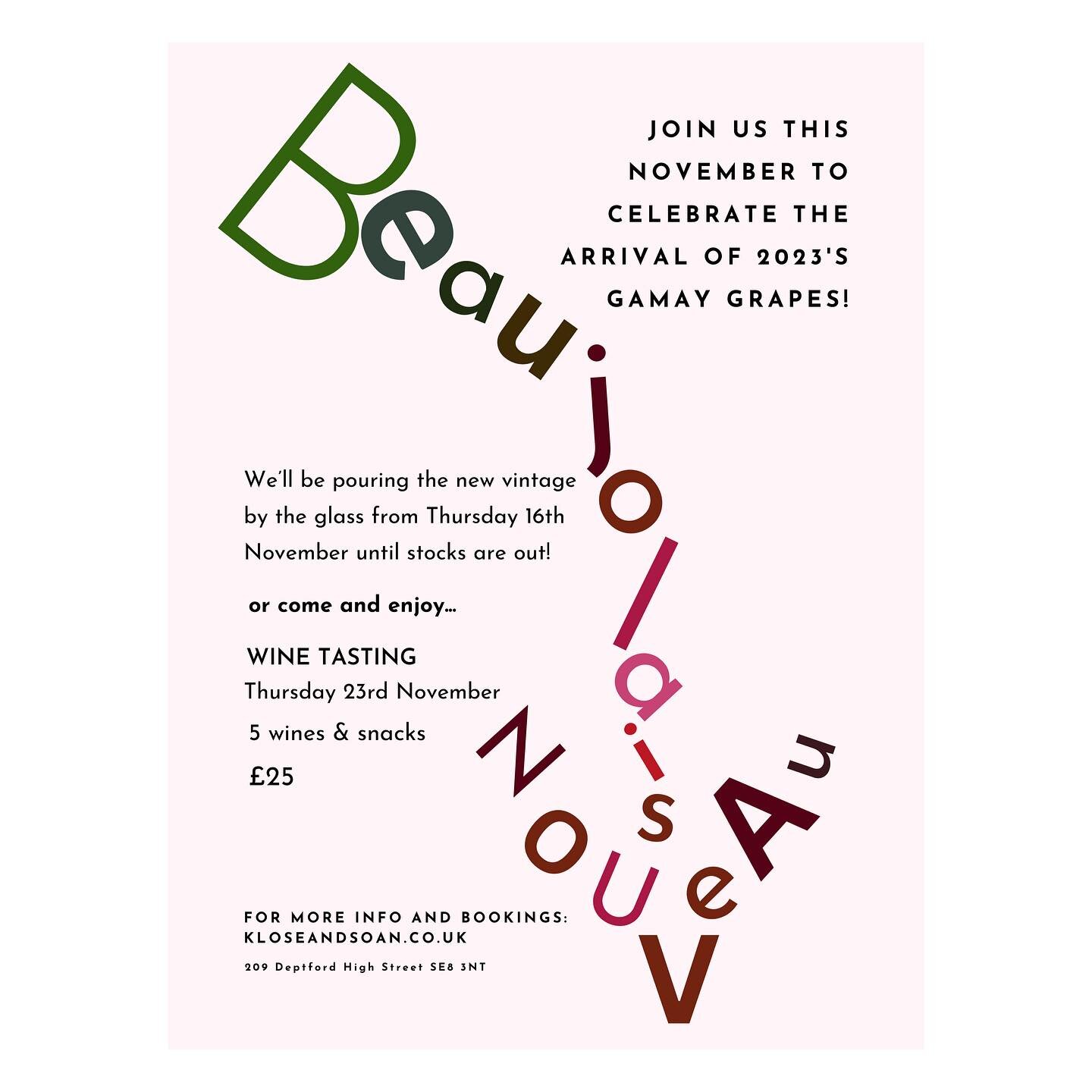 November is when the Beaujolas Nouveau gets released! 🍷🇫🇷🥳

You can join us from Thursday 16th November to begin the celebrations! 

We&rsquo;ll be pouring some absolute gems from some of our favourite suppliers (full lineup to be confirmed short