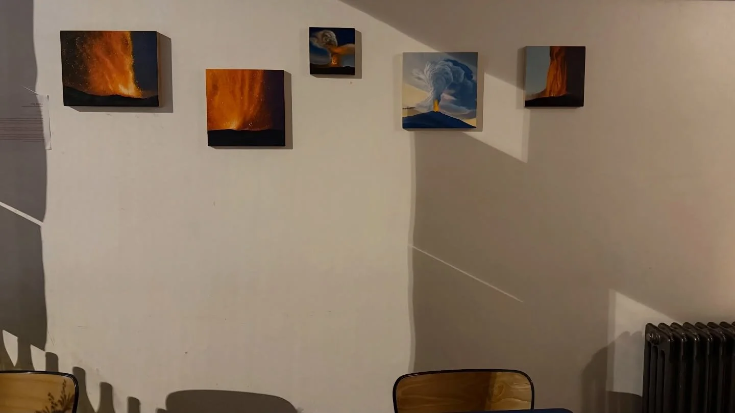 Just 3 days left&hellip;

It&rsquo;s been a joy to share our space with the explosive work of @rvnddrasa . His exhibition - FIRE WORKS: &ldquo;small paintings of big things&rdquo; is so full of life, energy and warmth and has truly lifted our spirits