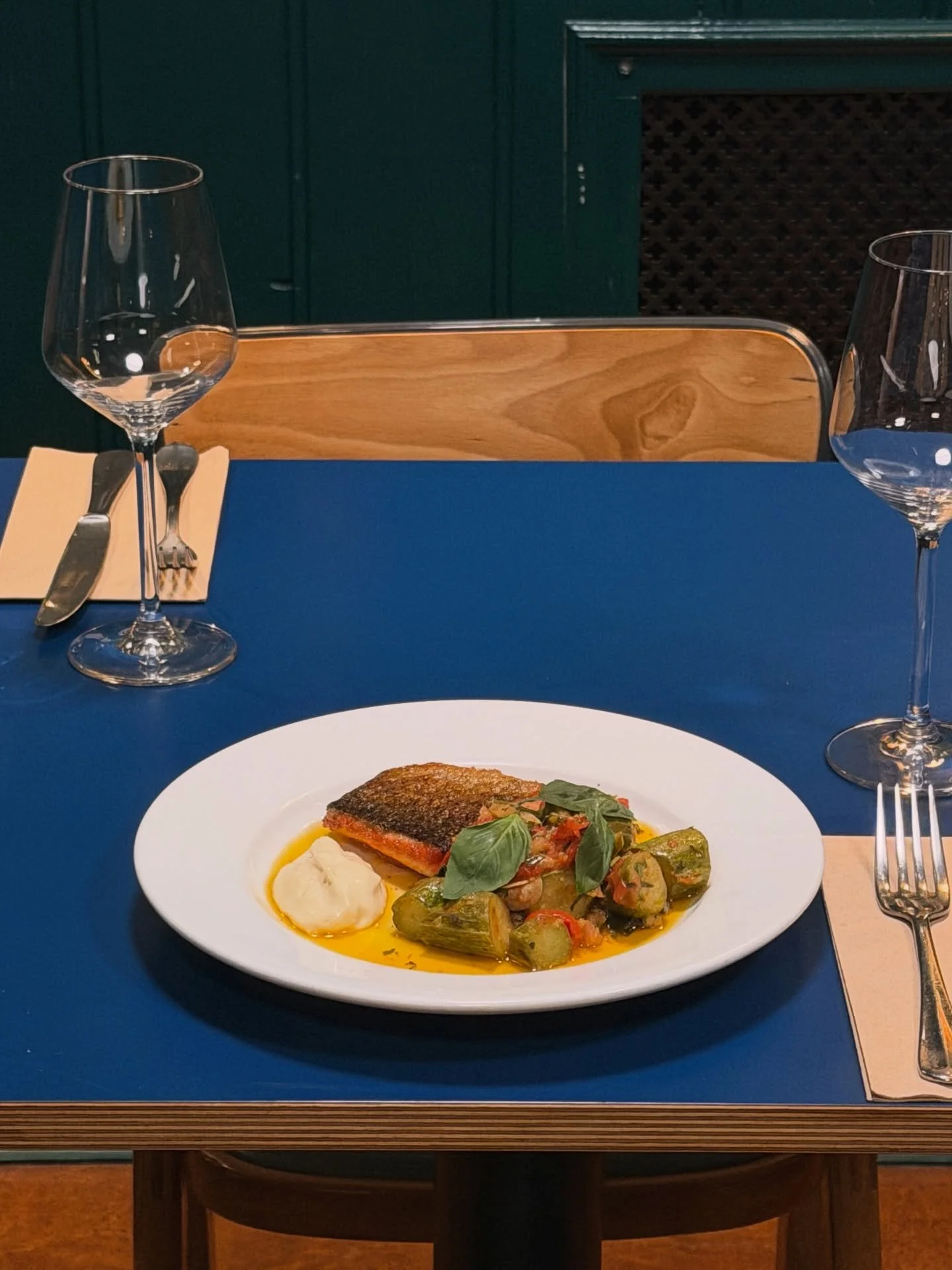 Chalkstream Trout, Braised Grezzina Courgettes, Datarini Tomato &amp; Aioli on this weekends menu, Friday and Saturday.

See you soon.

Big Love
xx