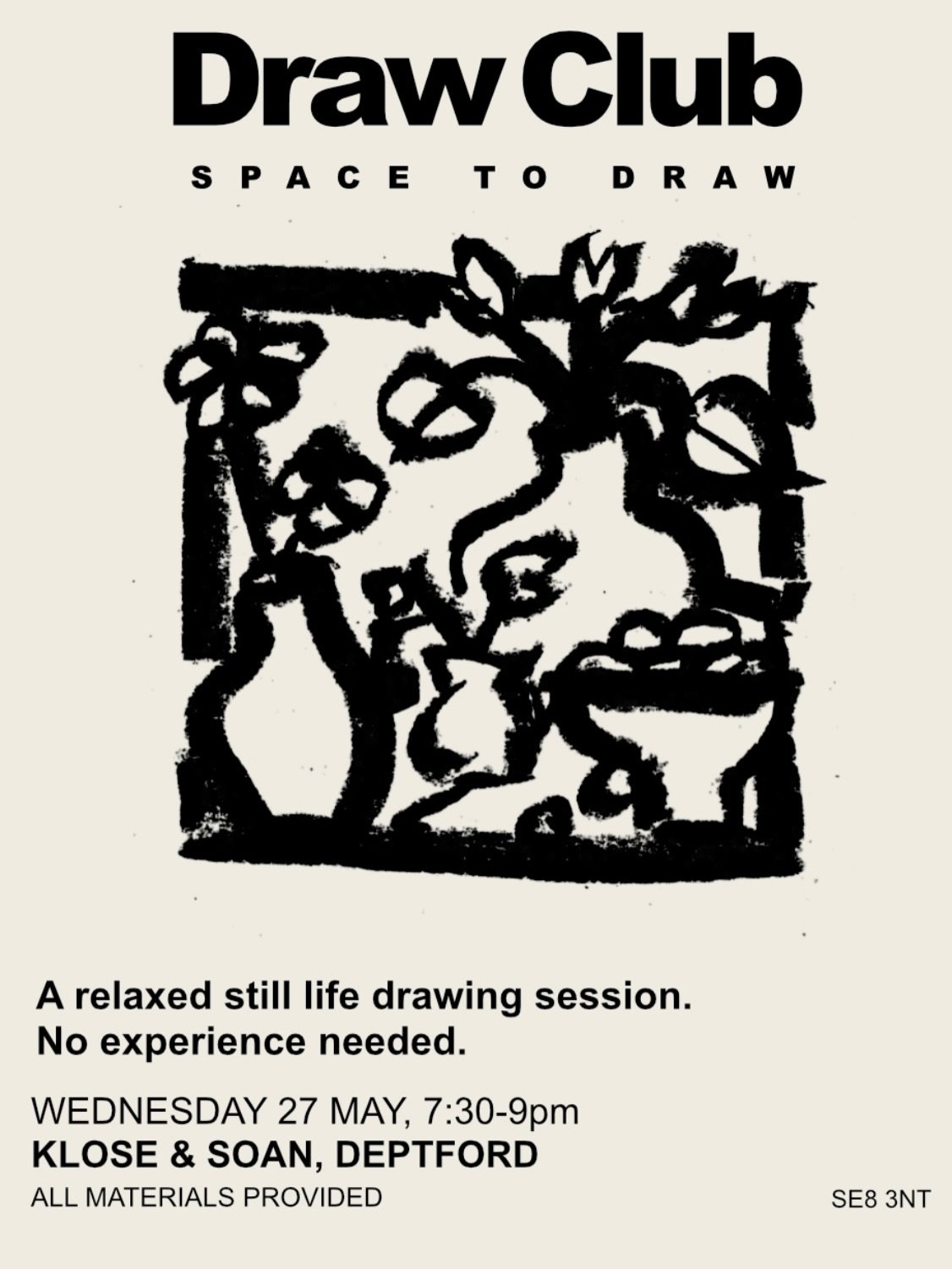 We&rsquo;re so excited to welcome Moira and @draw____club into the space next Wednesday for a special evening of creativity.

A relaxed, social still life drawing session held in our teal dining room surrounded by works from @will.klose , with @rosie