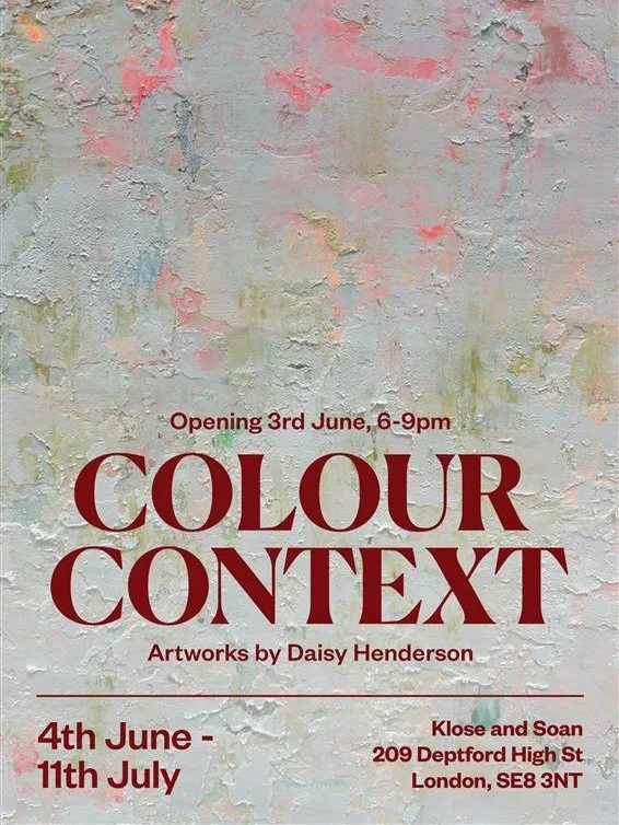 We&rsquo;re stepping boldly into our summer season next week with the opening of a new exhibition, COLOUR CONTEXT, from South East London artist @thedaisyflower 

Large-scale works, bold colour, layered textures and shifting surfaces will settle into