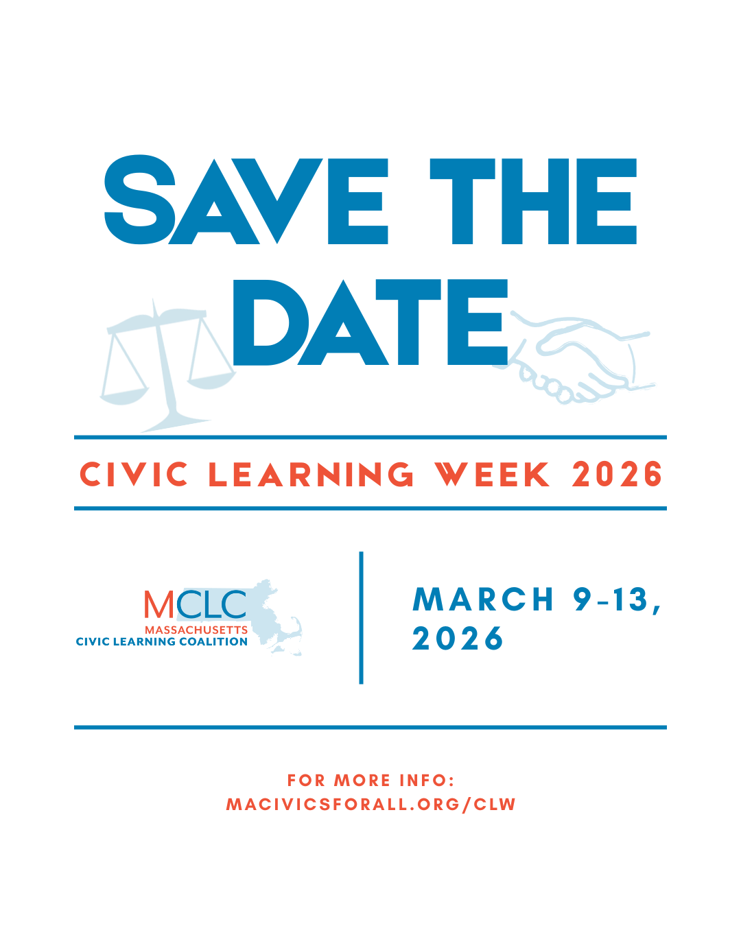 MCLC - Save the Date for Civic Learning Week 2026!