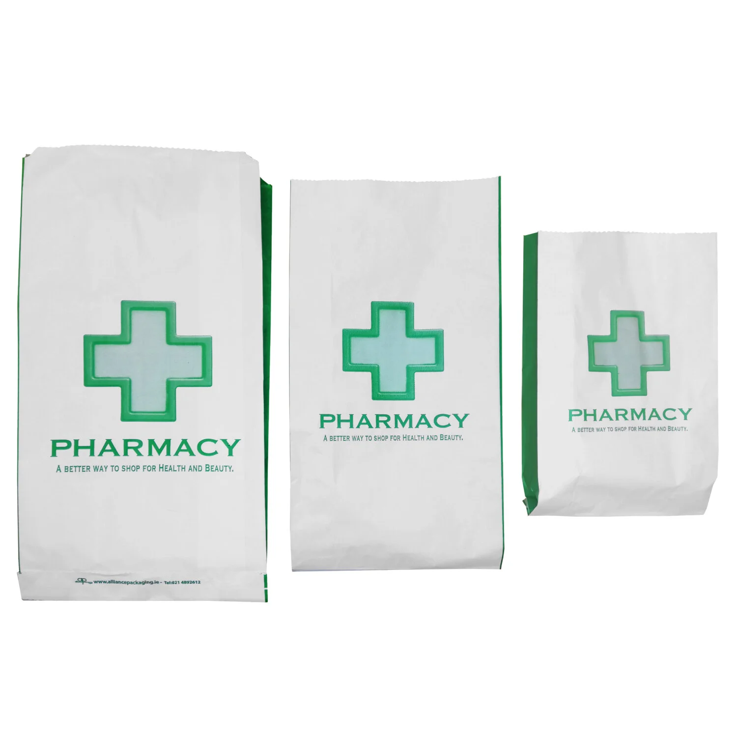 Pharmacy Paper Counter Bags with a sturdy blockbottom design buy