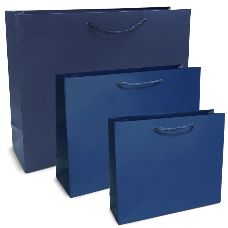 Navy Luxury Carrier Bags with Eco Paper Rope Handles are a Must