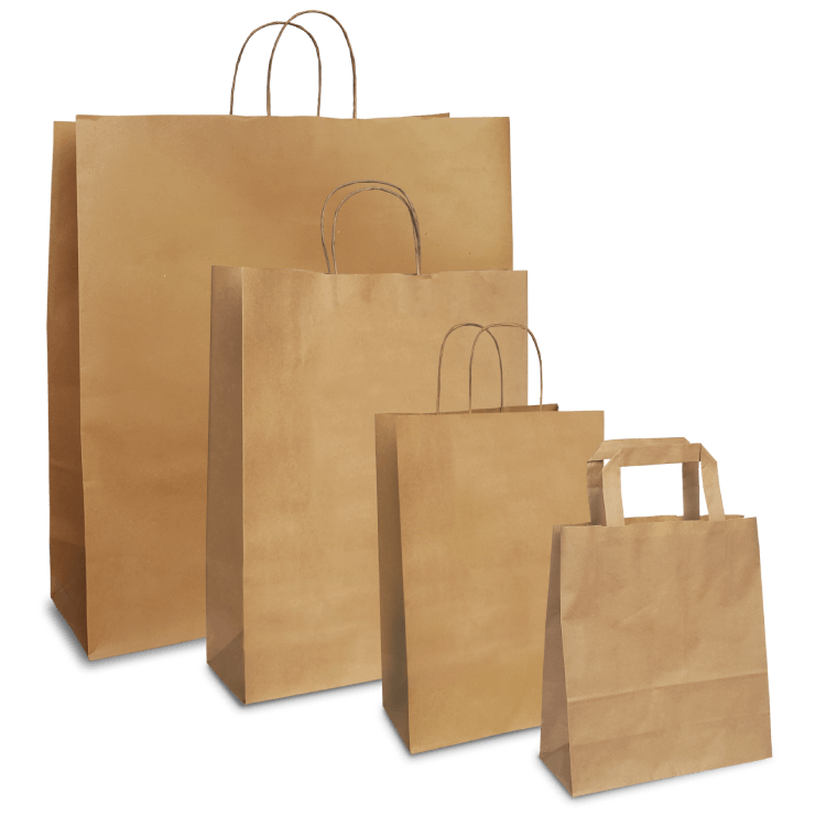 Flat Handle Wide Brown Carrier Bags EcoFriendly Option — Alliance