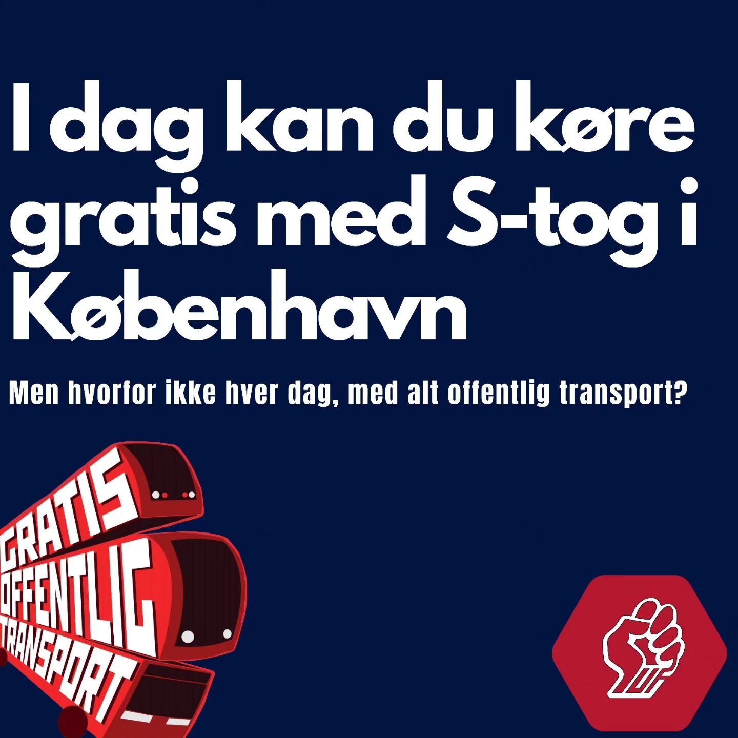 I dag kan du k&oslash;re gratis med S-tog i K&oslash;benhavn..
Men hvorfor ikke hver dag, med alt offentlig transport?