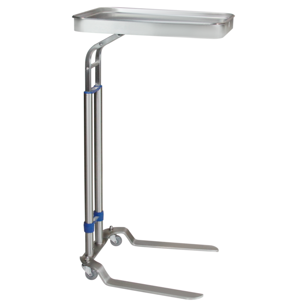 8867SS Stainless Steel Benjamin Mayo Stand with Foot-Operated Height Adjustment; Standard Size has 12-5/8"x19-1/8" Tray