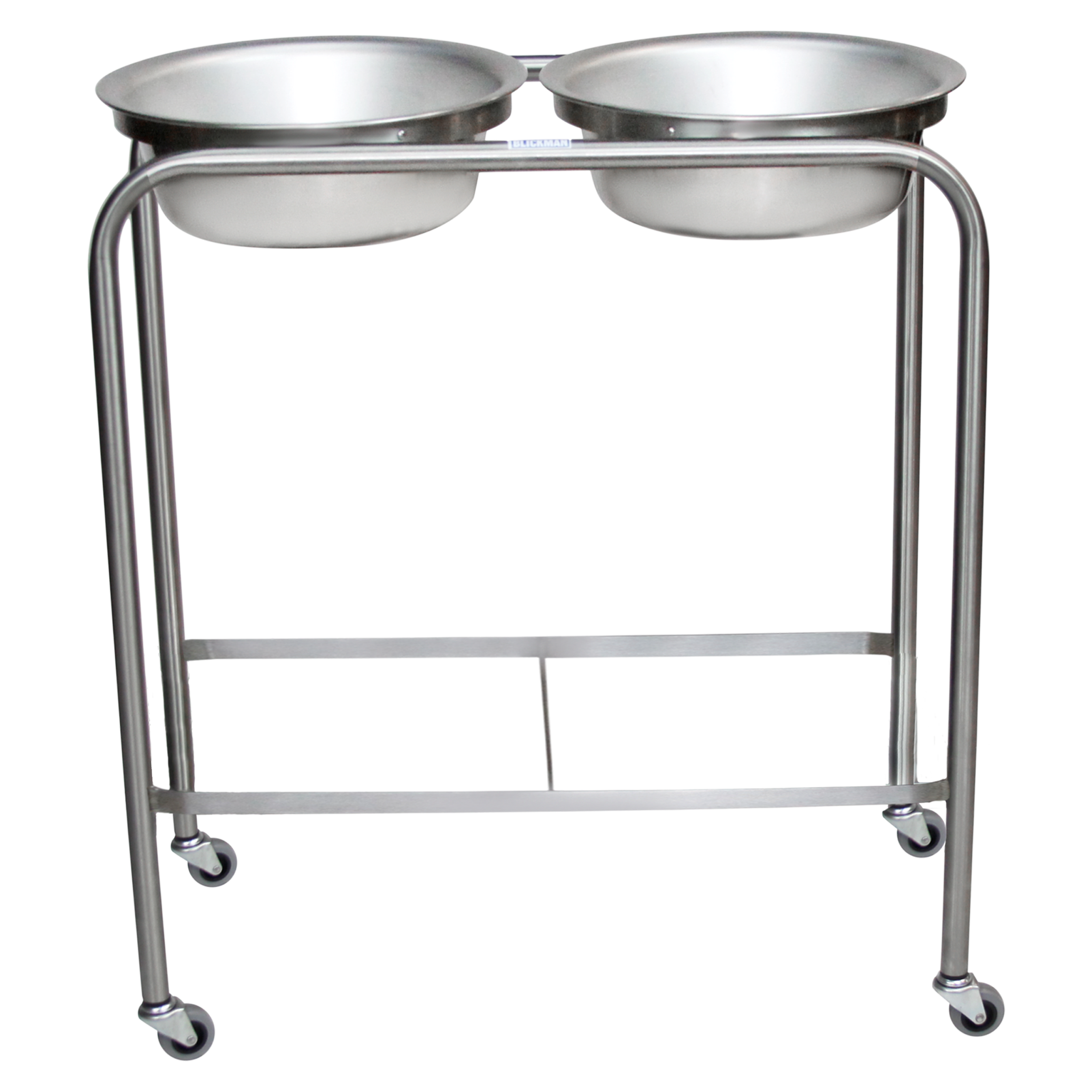 7808SS-HB Stainless Steel Double Basin Medical Solution Stand with H-Brace