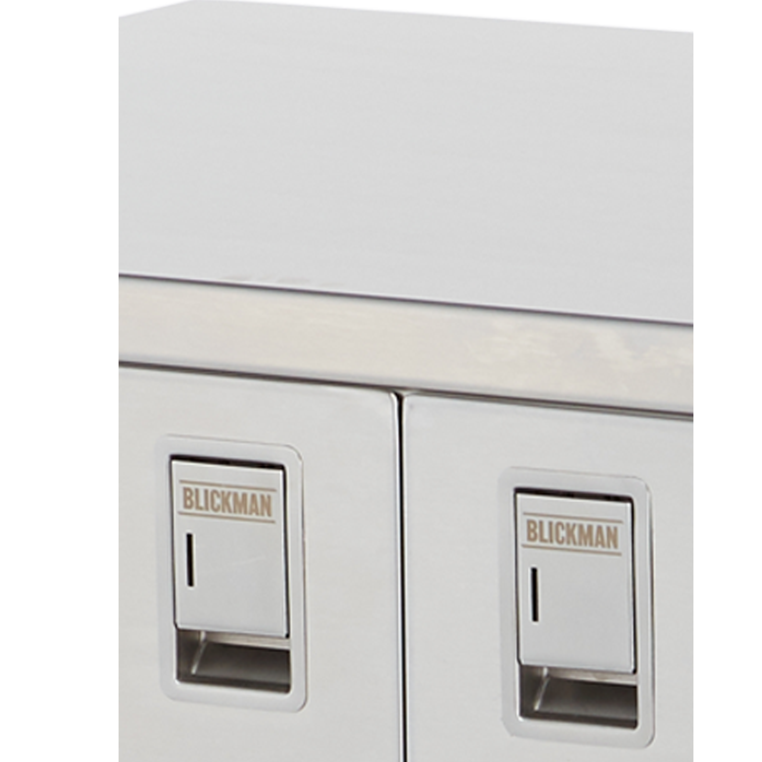 enclosed stainless steel supply cart door latch detail