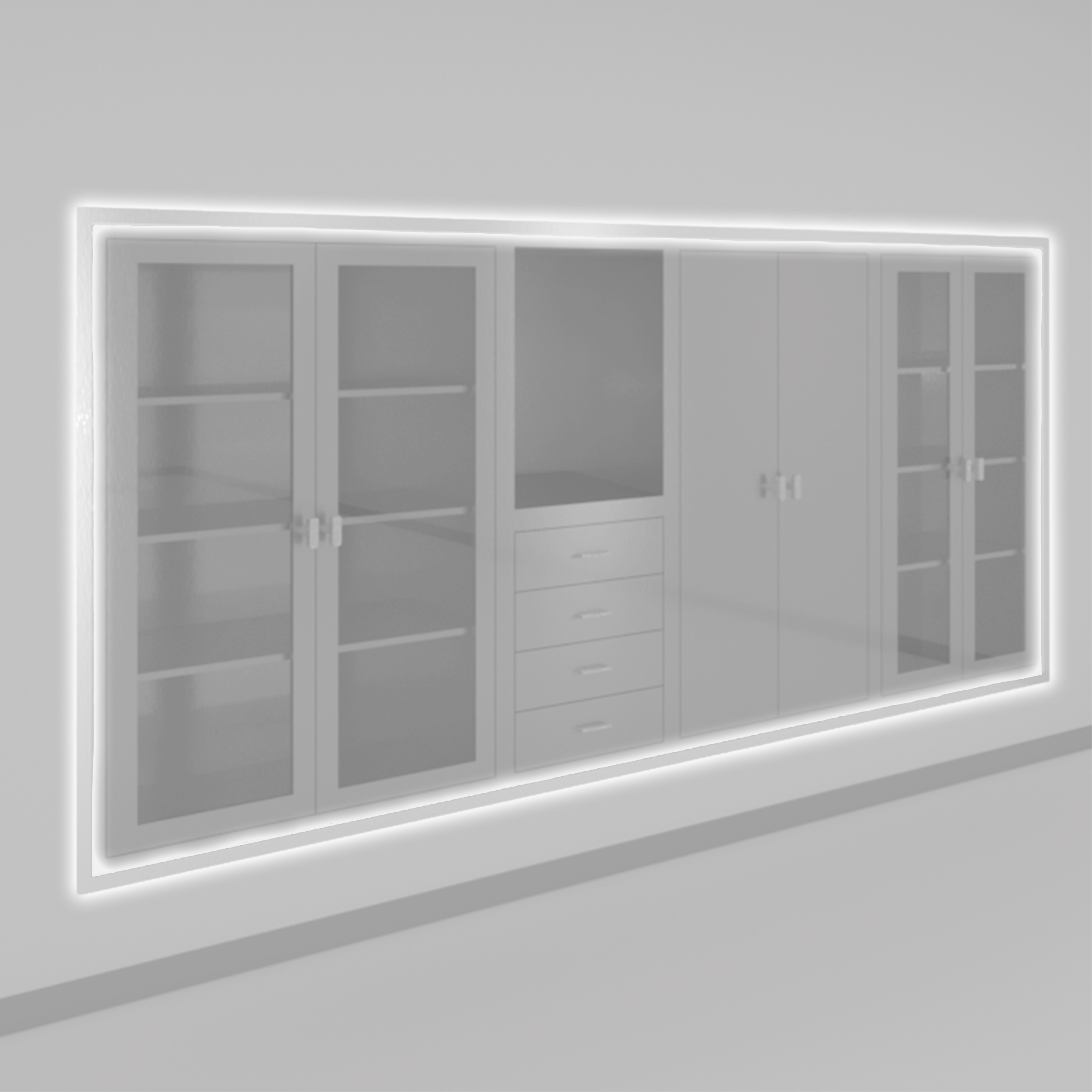 22 Gauge Stainless Steel Recessed Angle Trim for Medical Recessed Console Cabinets; Shown Highlighted