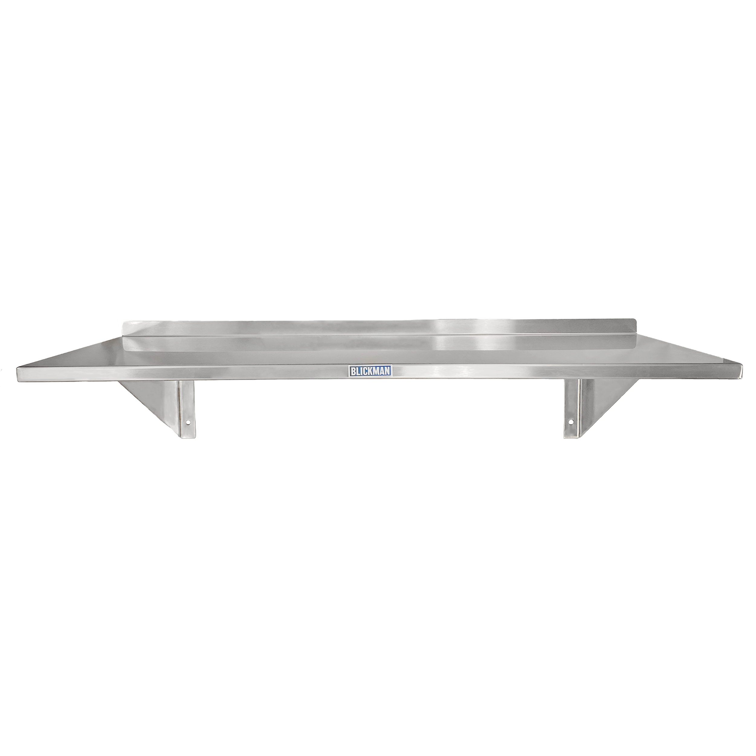 WS1212-WS12016 (18"W-120"W) Premium Stainless Steel Medical Wall Shelf Assembly; Front View