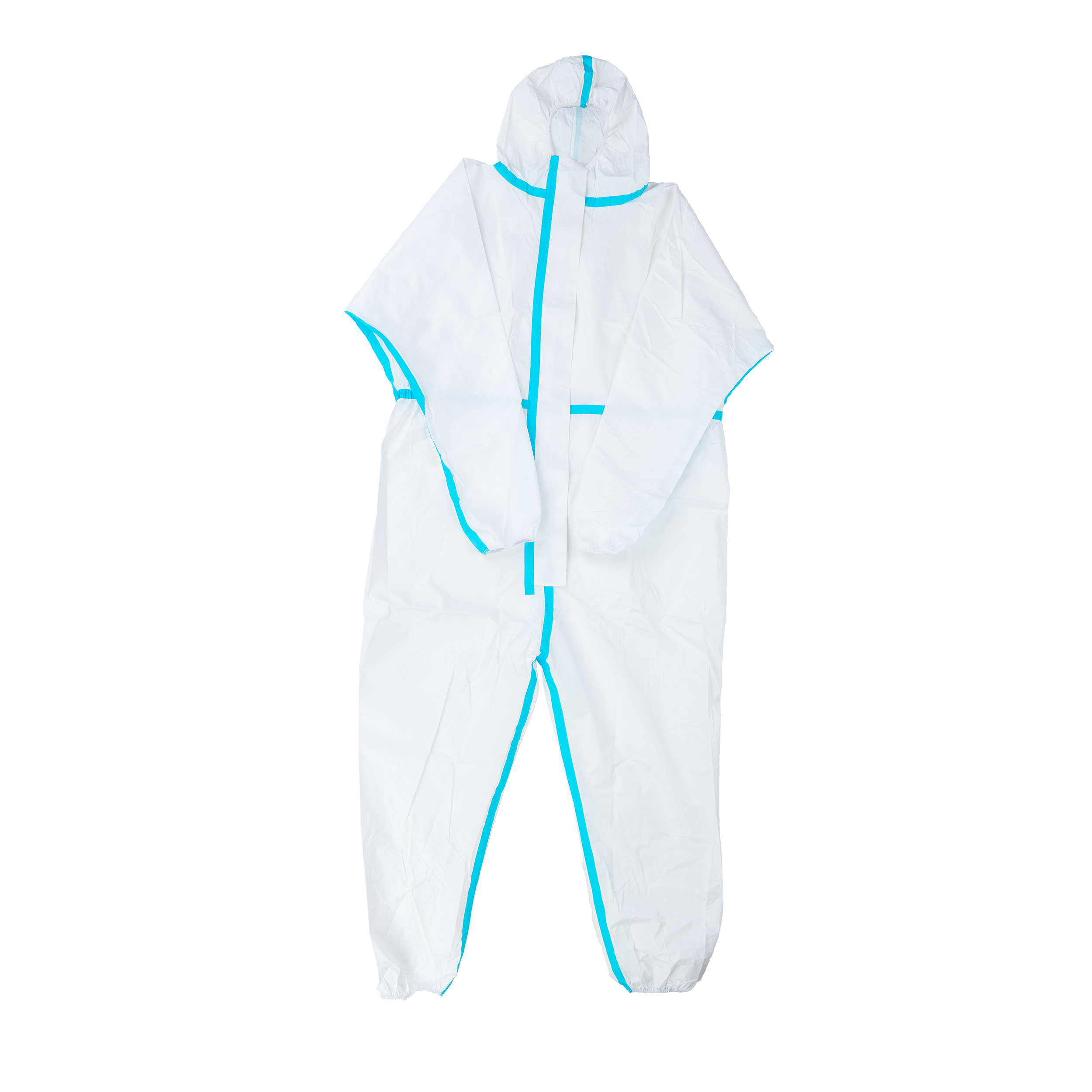 Disposable and Reusable One Piece Full Body Coverage PPE Protection Gowns Made of Either PP+PE or SFS; Shown By Itself