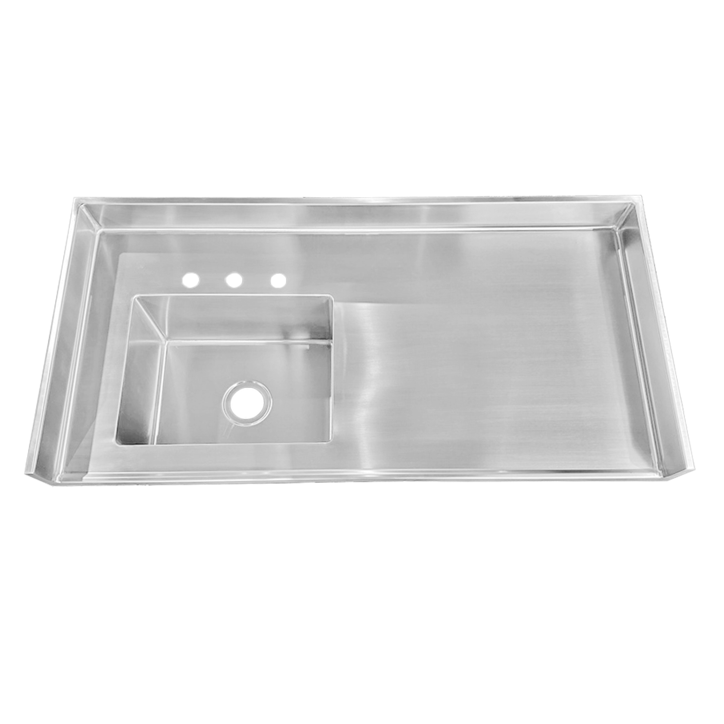 Stainless Steel Medical Sink Countertop That Extends 1" Past the Front and Both Sides of Chosen Base Cabinet