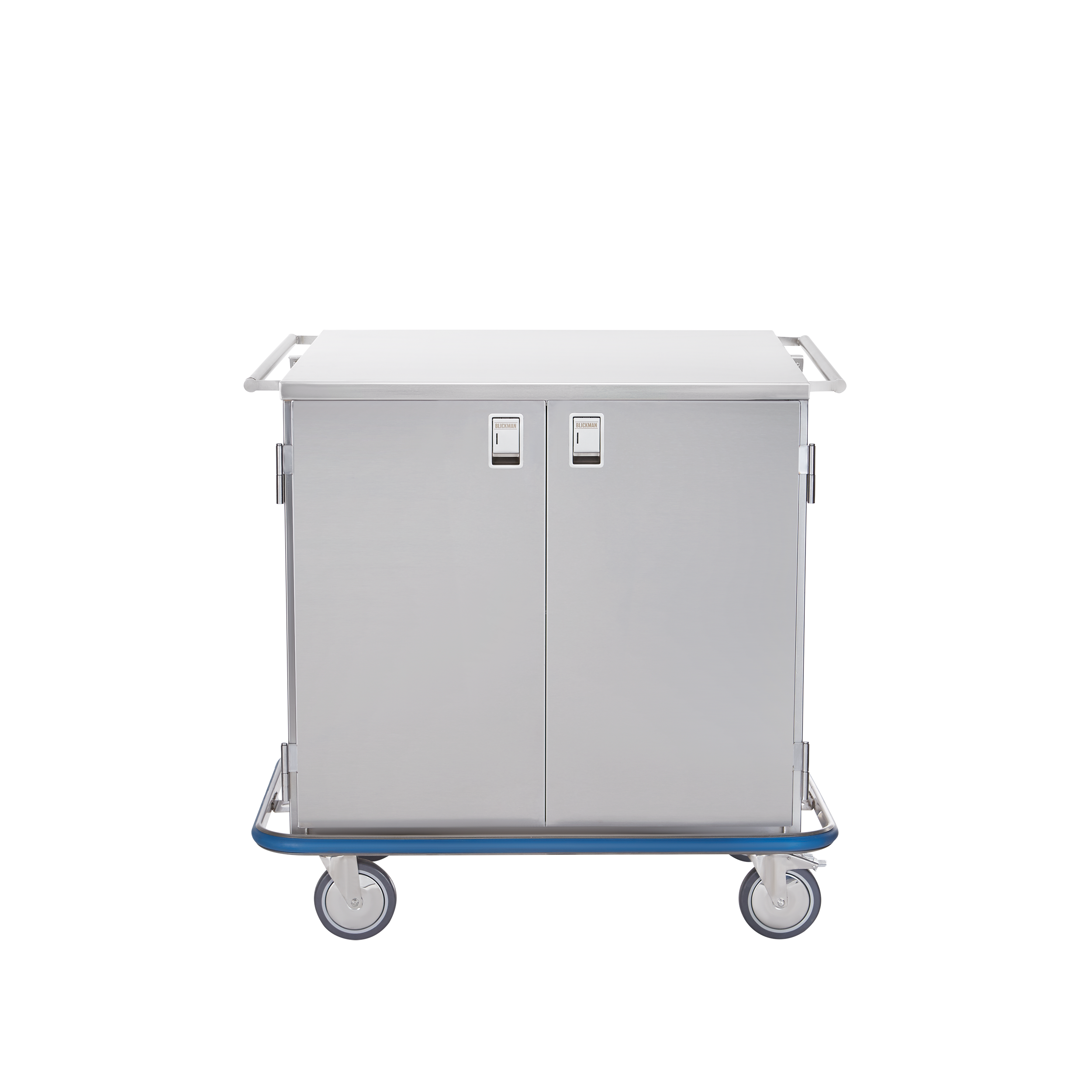 CCC2-19 Stainless Steel Multipurpose Medical Case Cart with 1 Wire Pullout Shelf and 2 Stainless Steel Doors