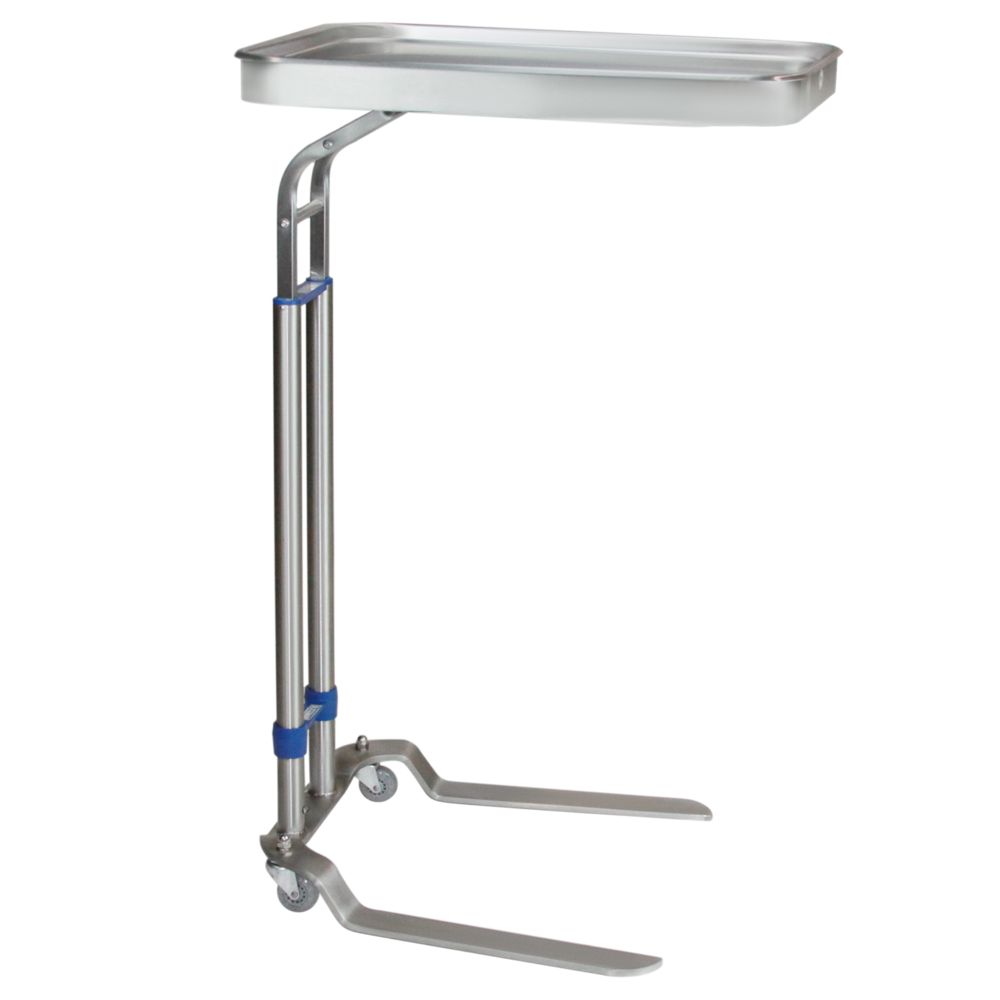 8871SS Stainless Steel Benjamin Mayo Stand with Foot-Operated Height Adjustment; Standard Size has 25"x20" Tray