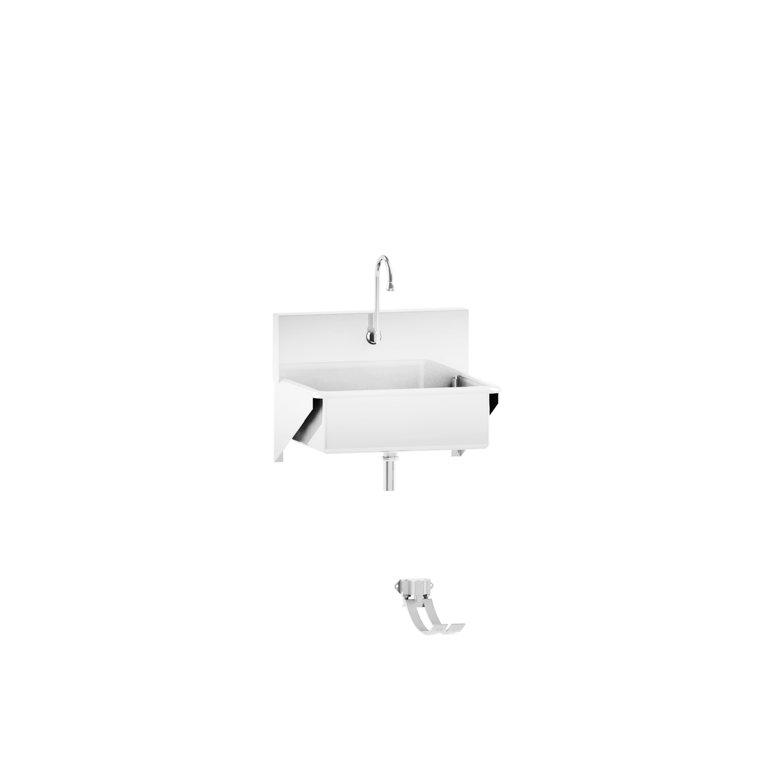 7878SS-FO Stainless Steel Windsor Single Station Medical Scrub Sink with Hands-Free Foot-Action Control
