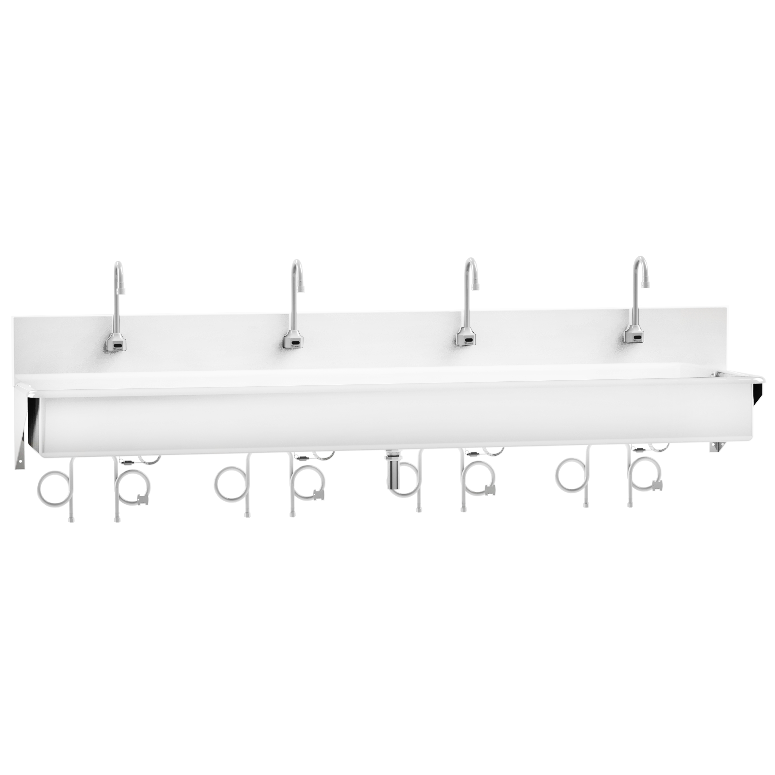 7881SS-IF Stainless Steel Windsor Four Station Station Medical Scrub Sink with Hands-Free Infrared Control