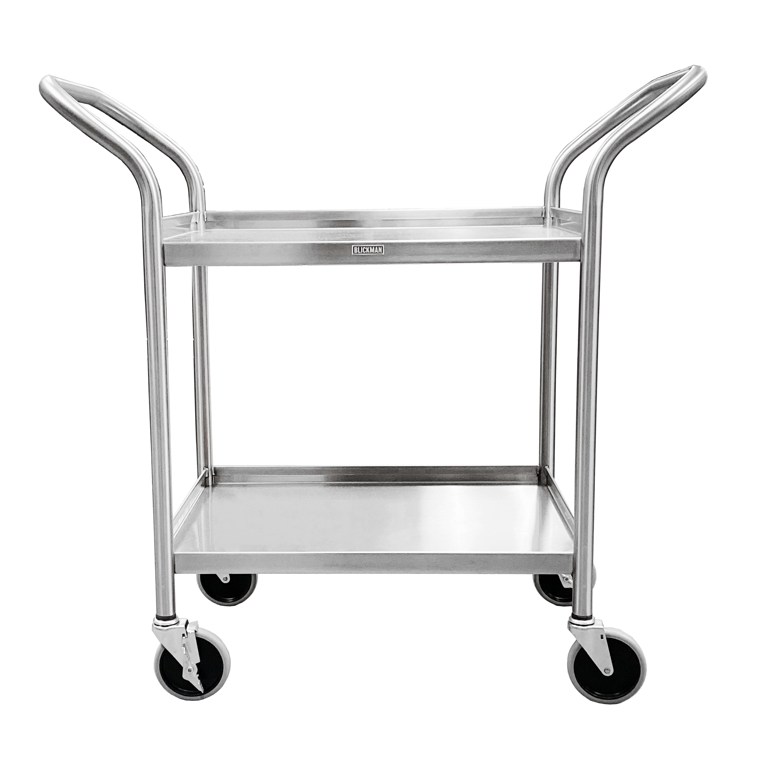 heavy-duty two-shelf stainless steel utility cart