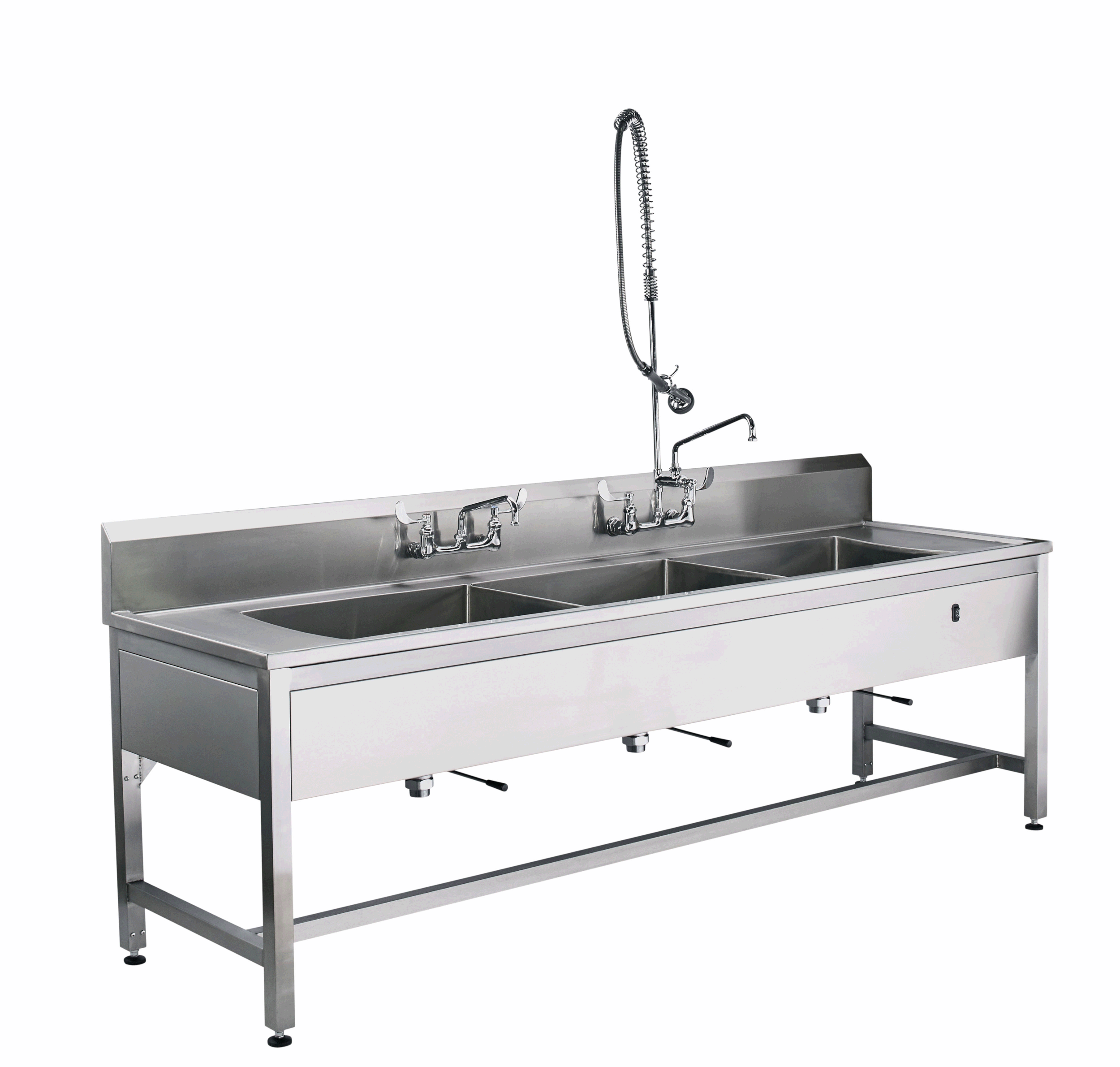 DSHY26/30 Stainless Steel Medical Decontamination Processing Station with Hydraulic Legs; GIF To Show Height Adjustment