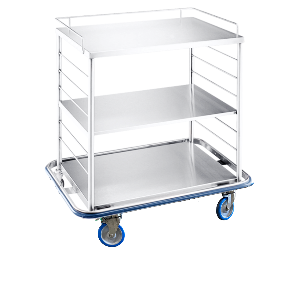 OCC3/4 Open Surgical Case Cart (Wire or Solid Shelving) — Blickman