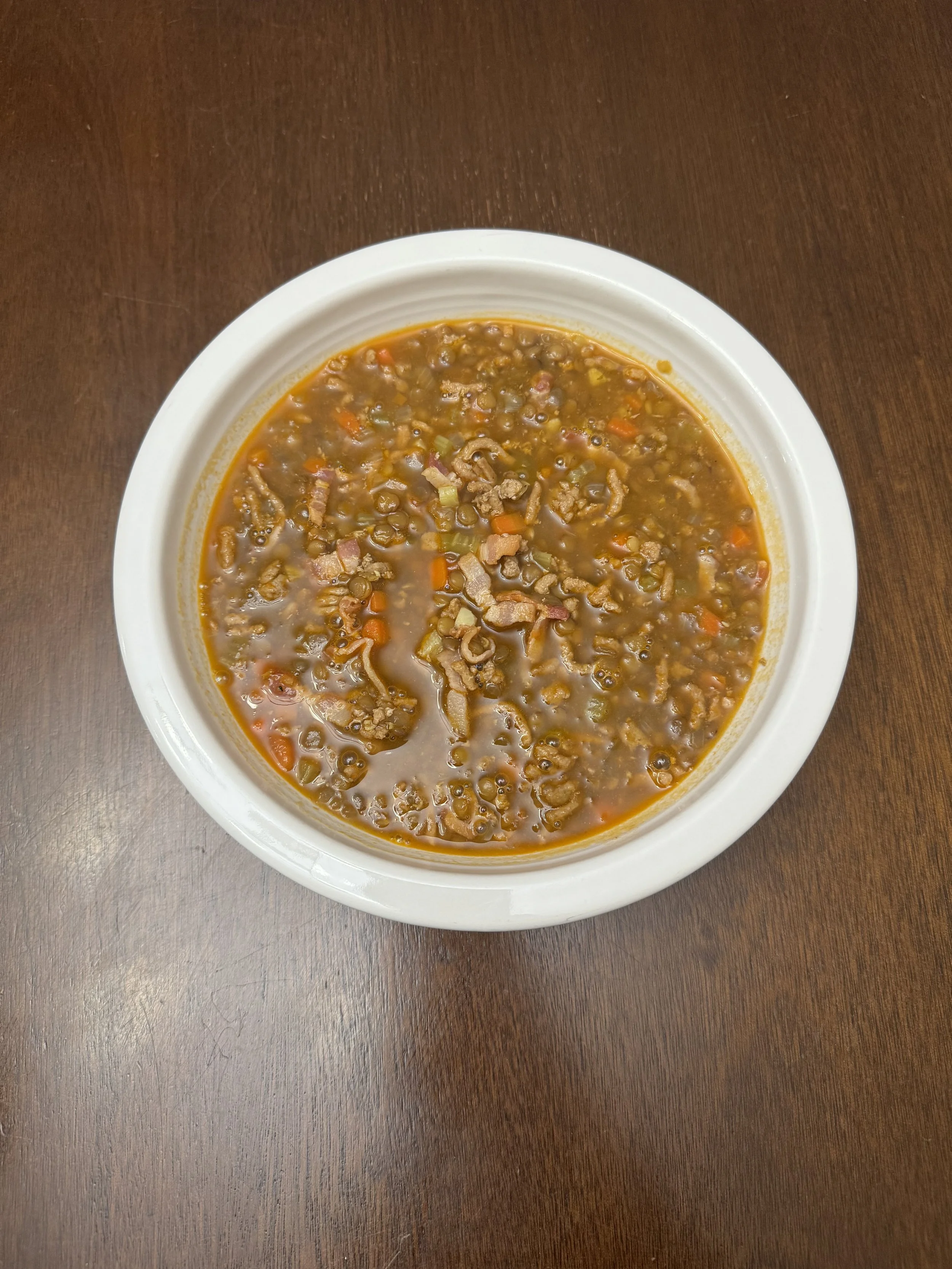 Turkey, vegetable + Lentil soup