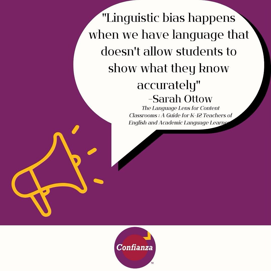 This is something we help address, here at Confianza. 

#languagelens #classroomlanguage #teacher #teachergram #teachersofinstagram #teachertips #teachertip #teacherinspiration #ell #ellteacher #eslteachersofinstagram #eslteacherlife #eslteaching #es