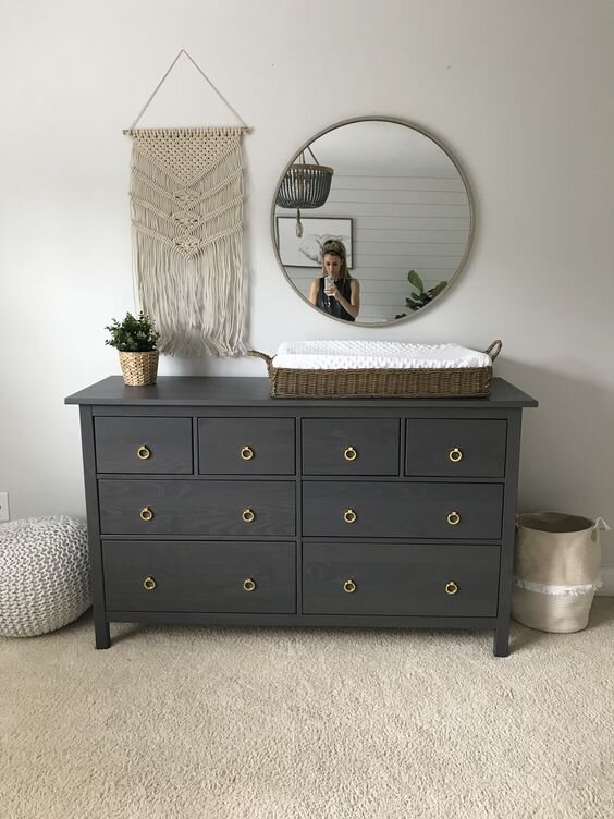 Nursery Ideas For Small Spaces And, Round Mirror Over Changing Table
