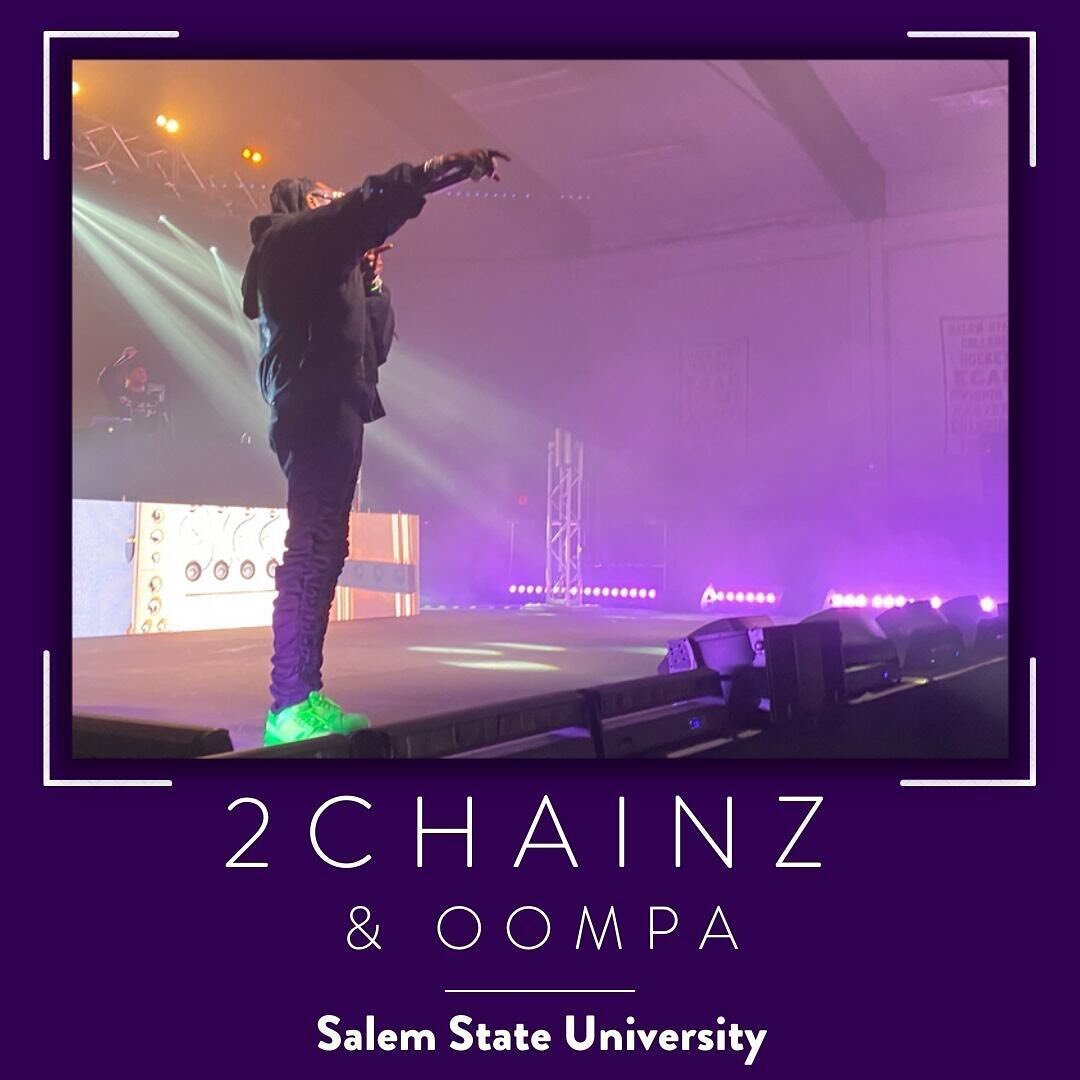 Shout out to the incredible team at Salem State University (@SSU_campuslifeandrec) for partnering with us to put on an unforgettable concert!

To chants of her name from the students in the crowd, Oompa (@oompoutloud) took the stage and got the stude