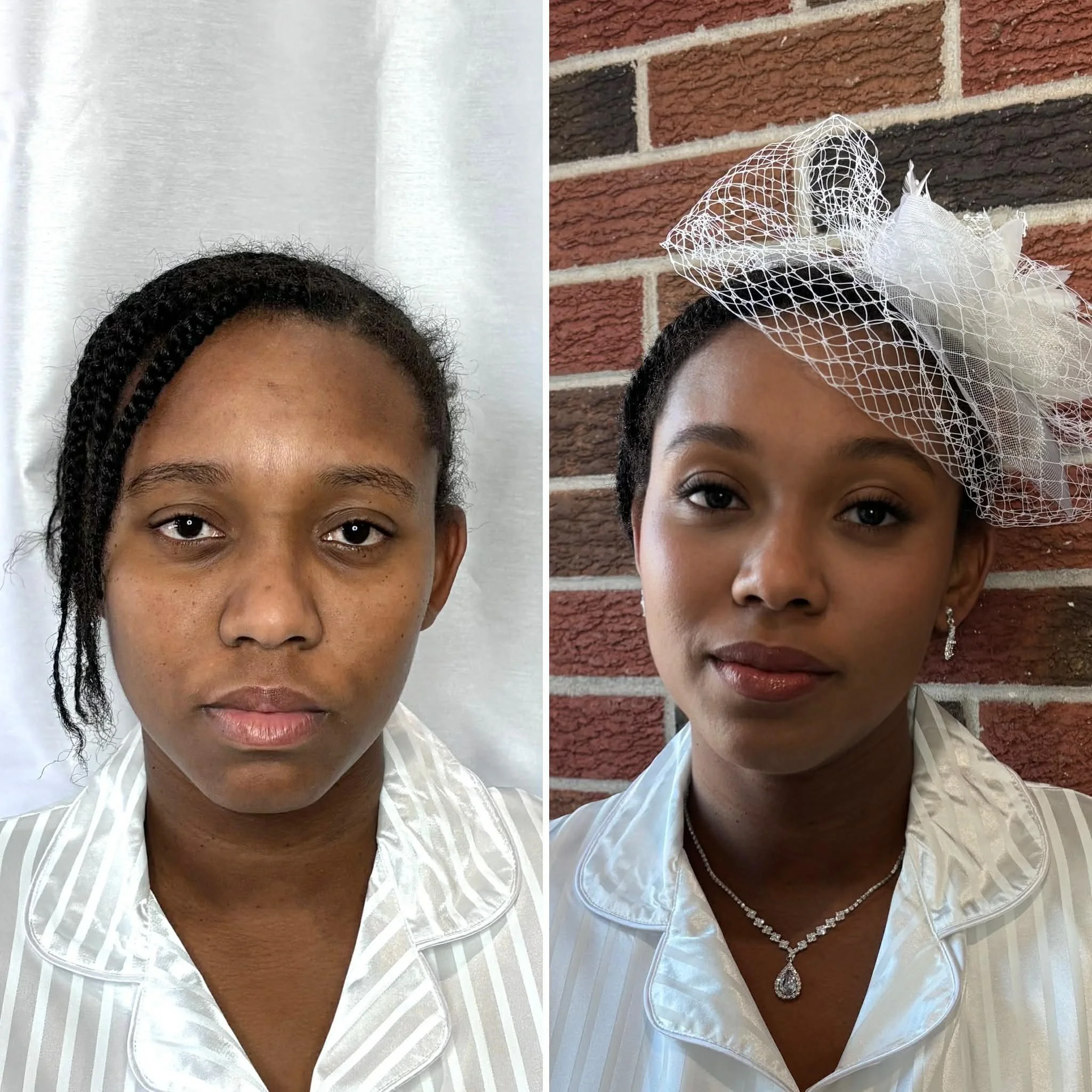 Dark complexion, soft, natural make-up