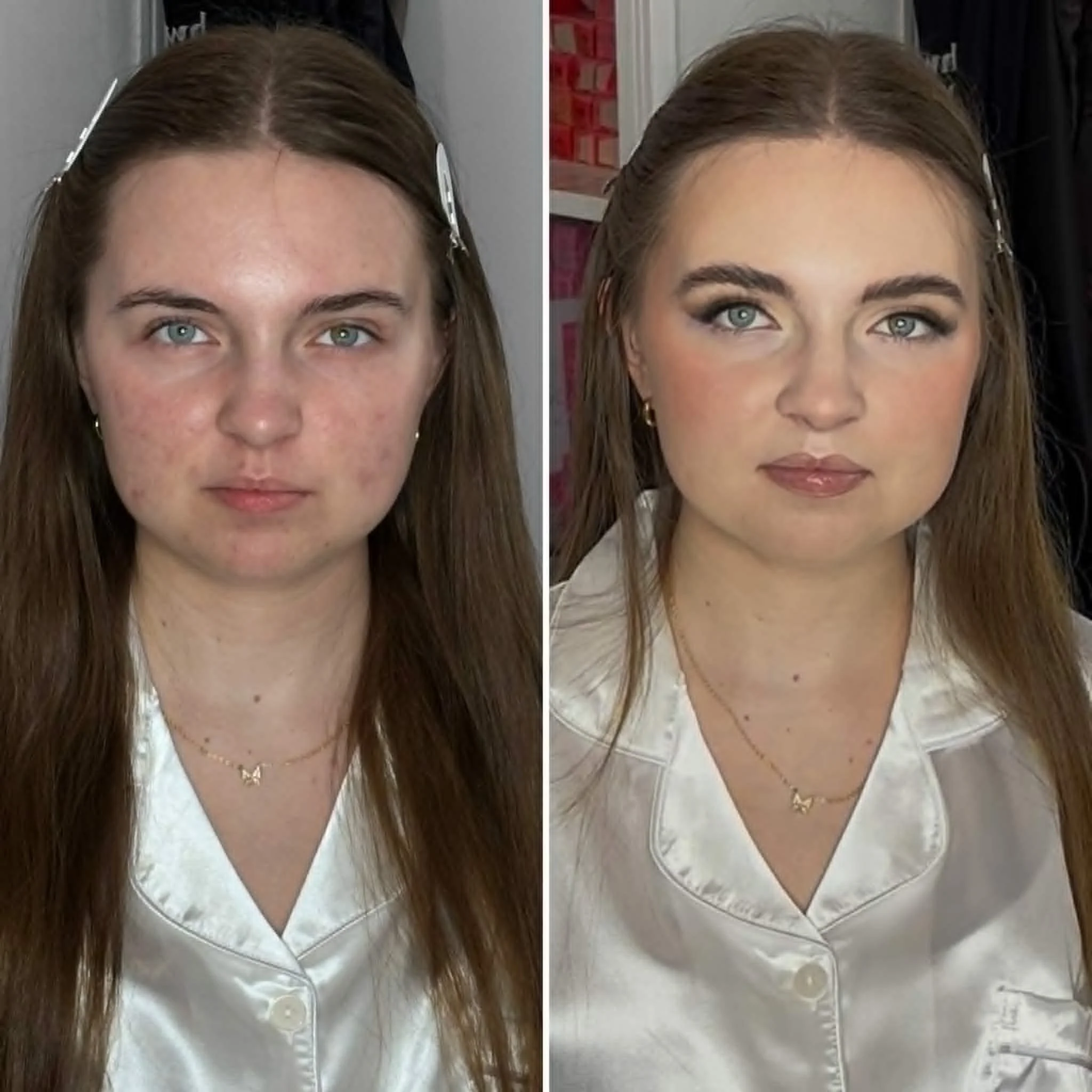 bridal makeup before and after