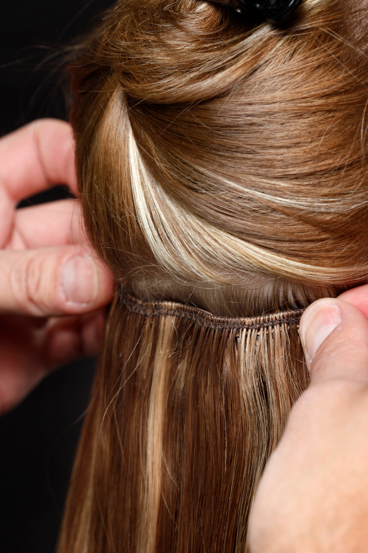 Sew in weft extensions