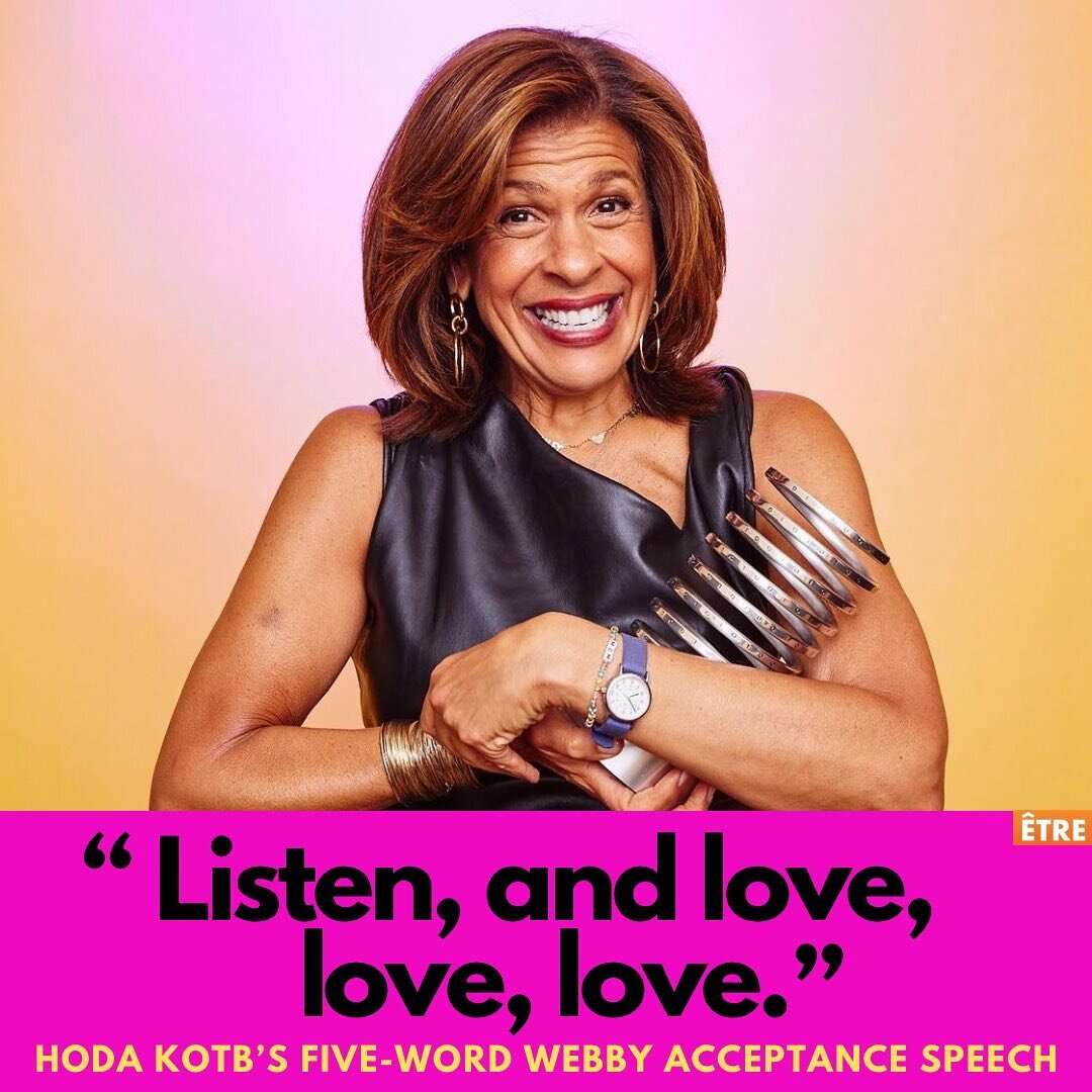 Epic mentor, @todayshow host and podcast phenom @hodakotb won big at @thewebbyawards this week, and her acceptance speech was one of our absolute favs!! 🤩

At &ldquo;the internet&rsquo;s biggest party in NYC,&rdquo; winners were asked to immortalize