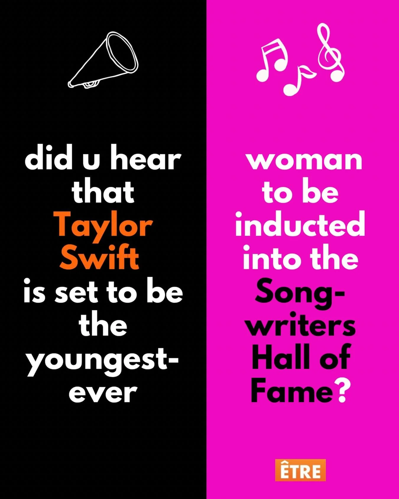Yup, it&rsquo;s true! At 36 @taylorswift will become the youngest female and the second-youngest songwriter ever inducted into the Songwriters Hall of Fame, right behind Stevie Wonder who was 33 when he was inducted.

The announcement was made today 
